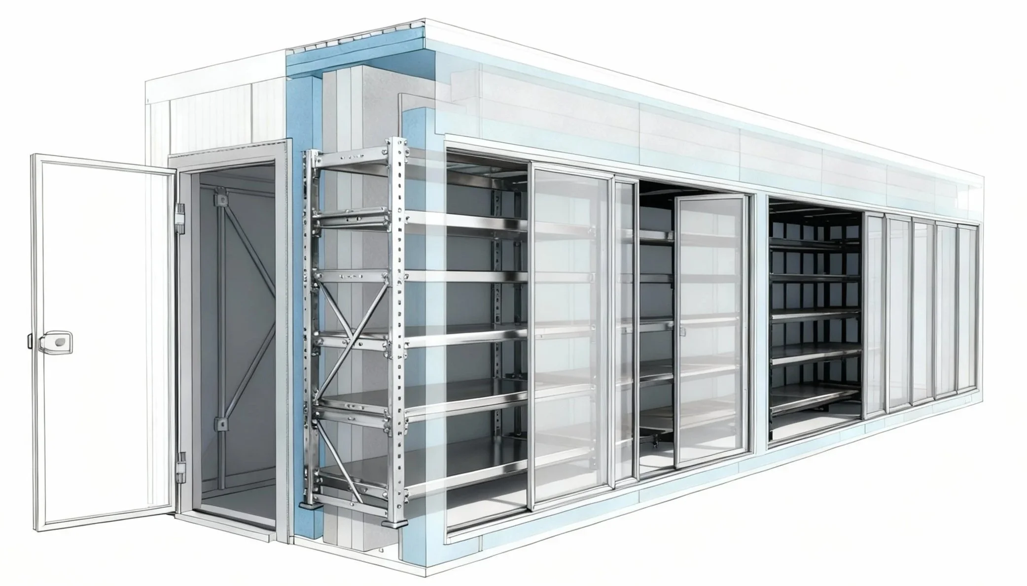 walk-in cooler design and blueprint