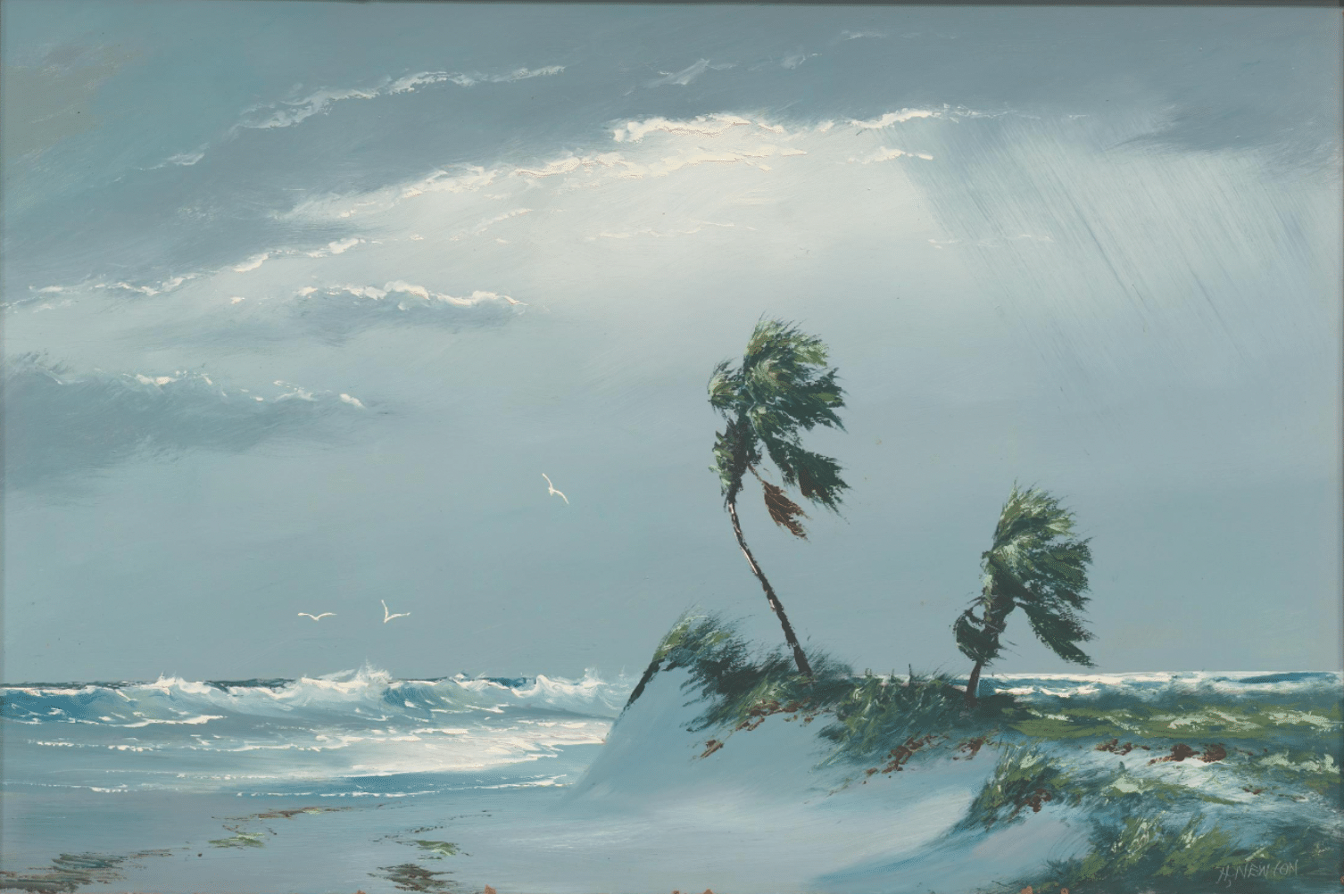 Rough Sea, Palms on Sand Dune by Harold Newton (1934 – 1994), ca. 1984, Smithsonian Museum