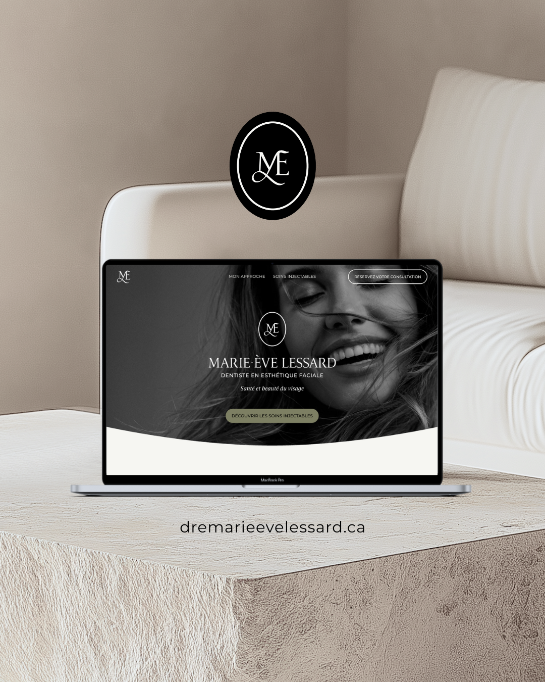 Site web one-pager pour Dre Marie-Ève Lessard - Injections neuromodulateurs à Sherbrooke