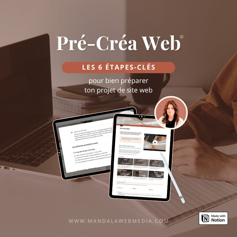 Pré-Créa Web - Produit numérique - Les étapes-clés pour bien préparer son projet de site web - Espace de travail organisé dans Notion