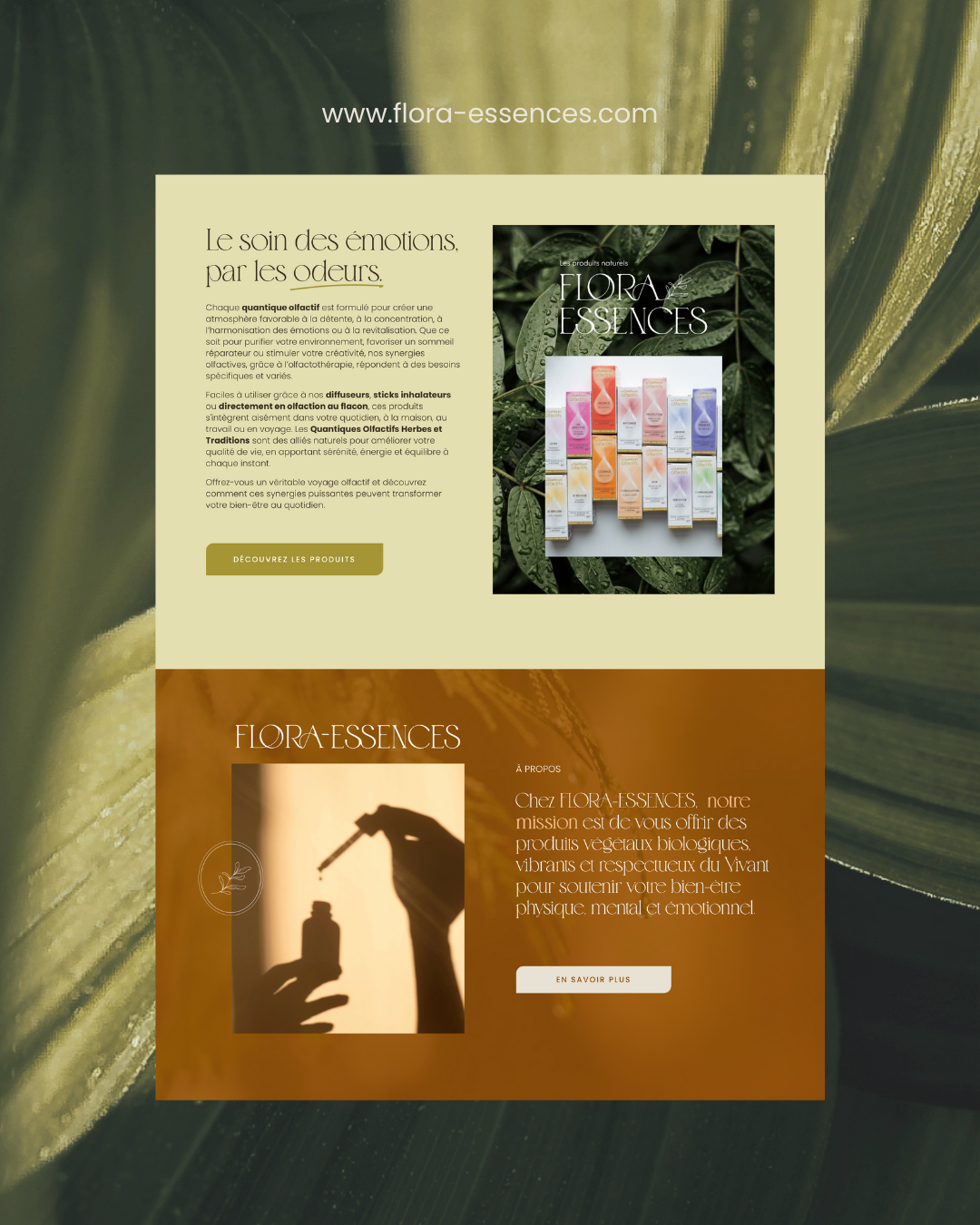 Page d'accueil - Flora-Essences - Projet web réalisé par Mandala Web Media