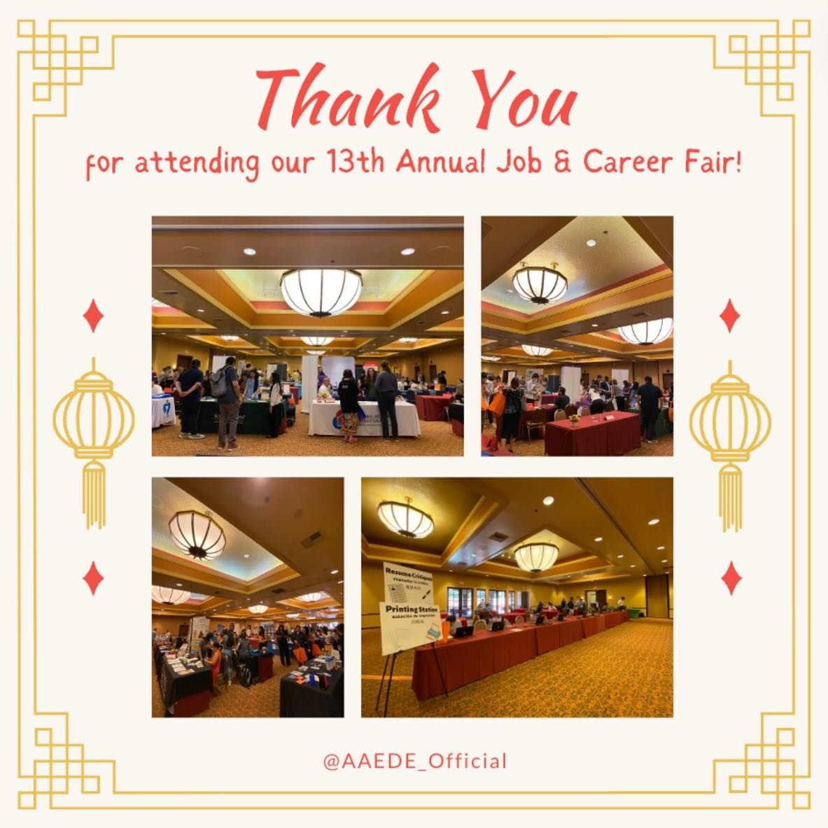 With the Job &amp; Career Fair concluded, we would like to thank everyone for attending!

We hope you were able to meet employers that match your career goals and find more opportunities provided from our participating vendors.

AAEDE wishes you the 