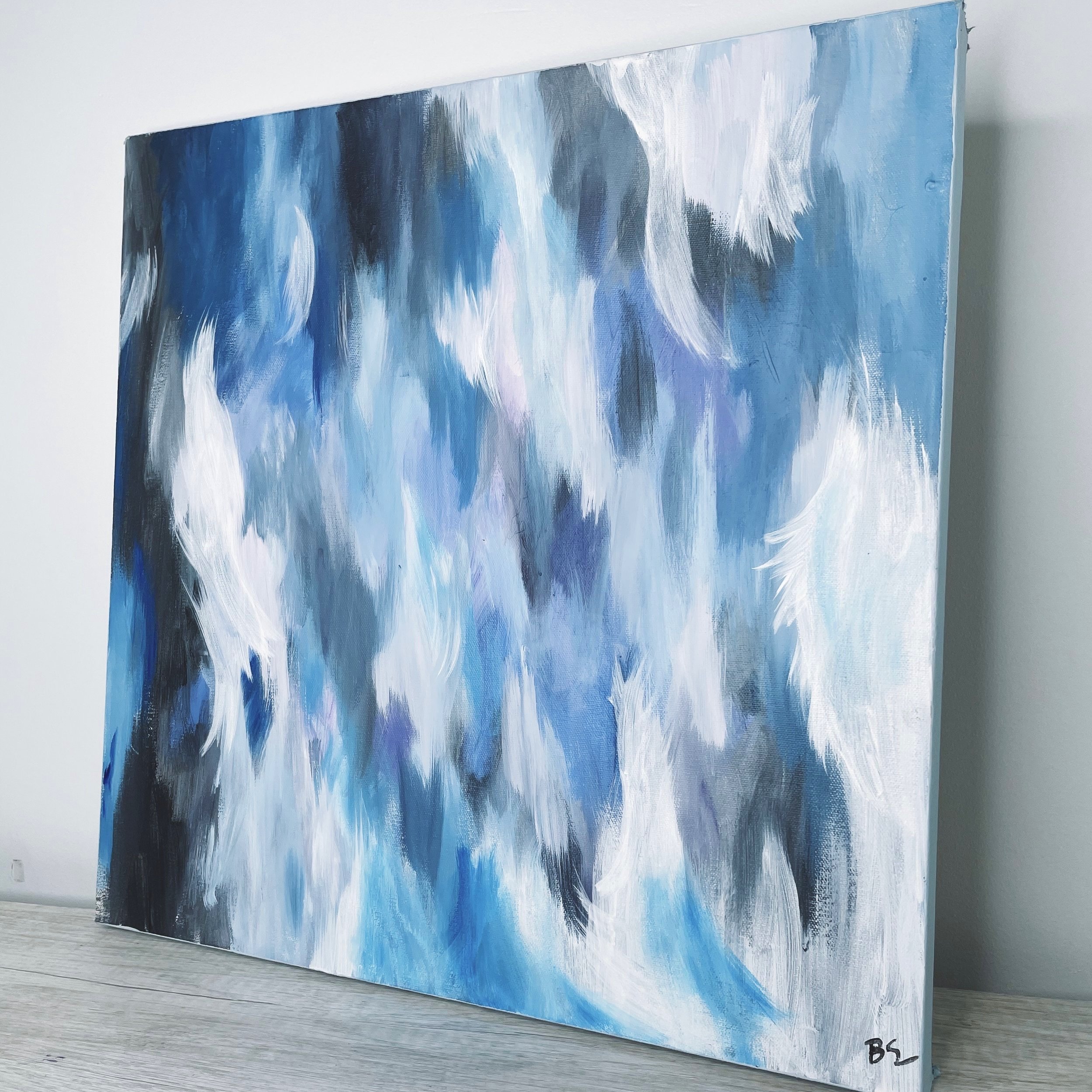 "X" (20x20"); sold, custom abstract painting