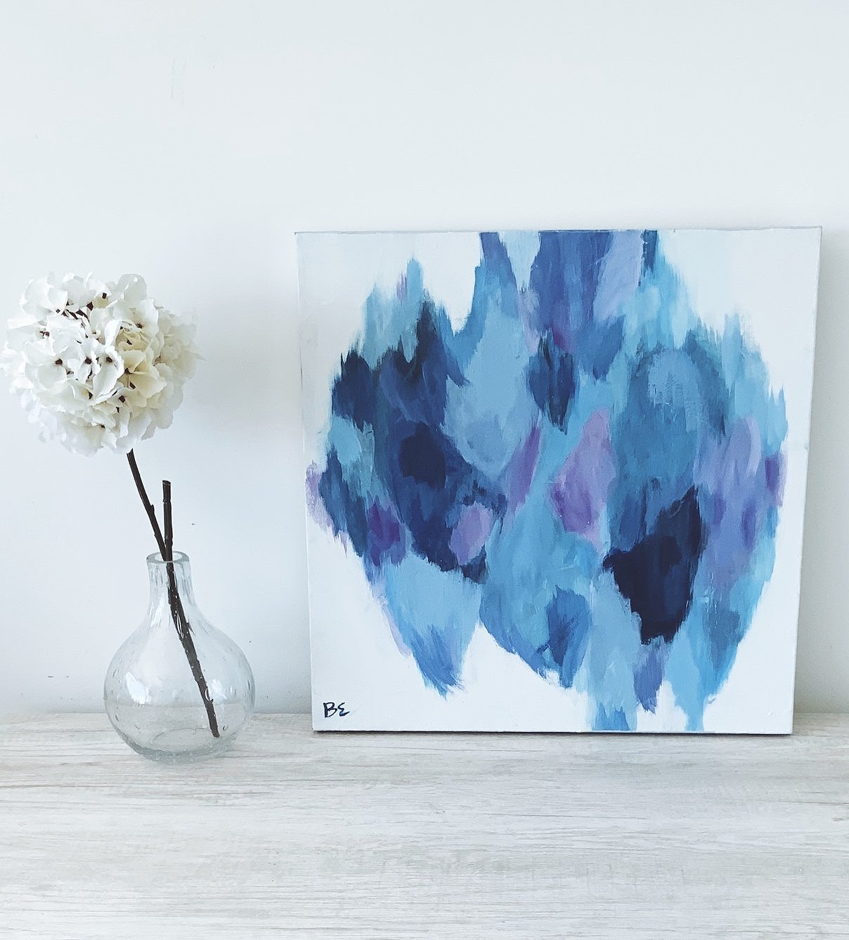 "SEASCAPE" (16x16"); sold, custom abstract painting