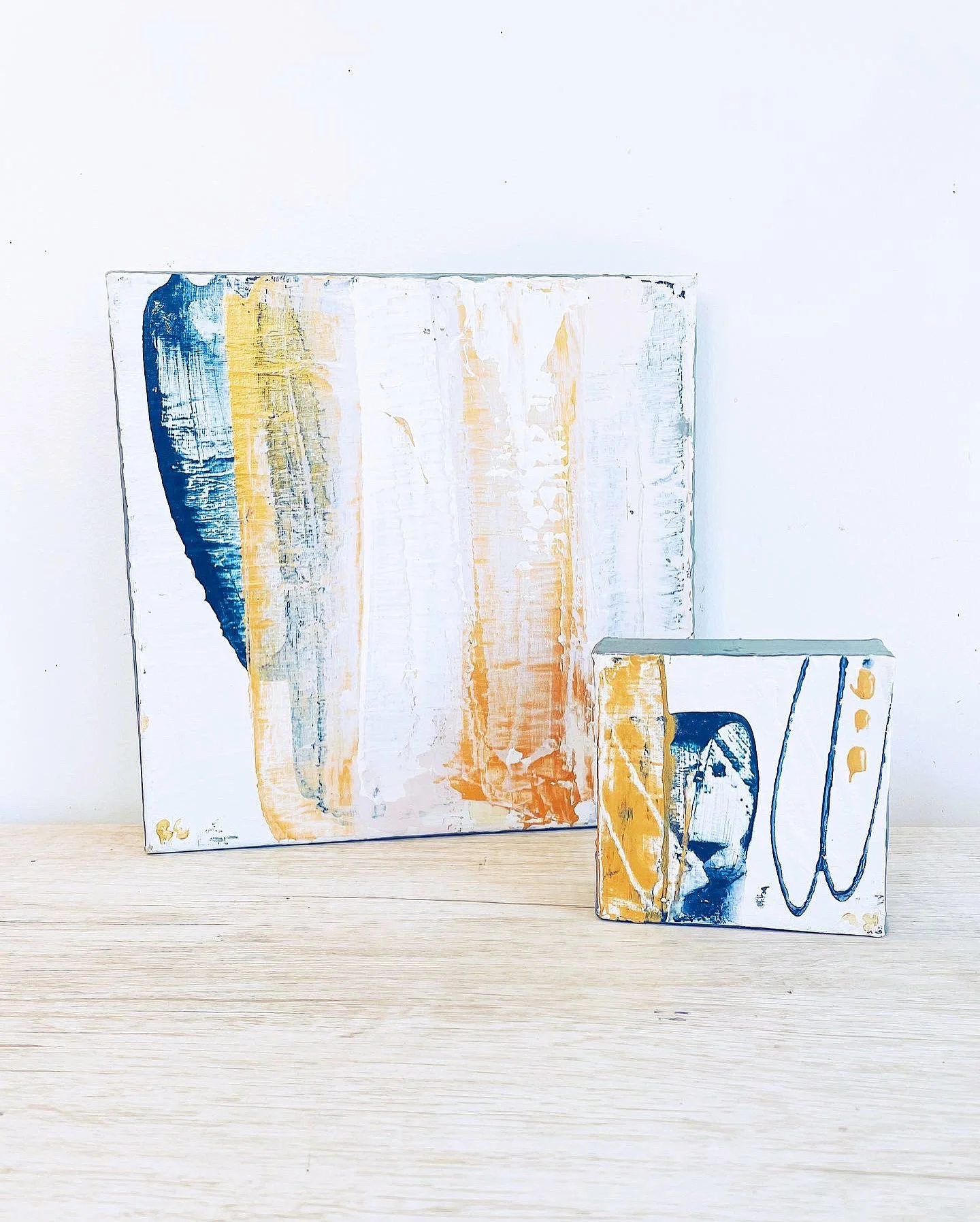 (4x4", 10x10"); sold, abstract paintings