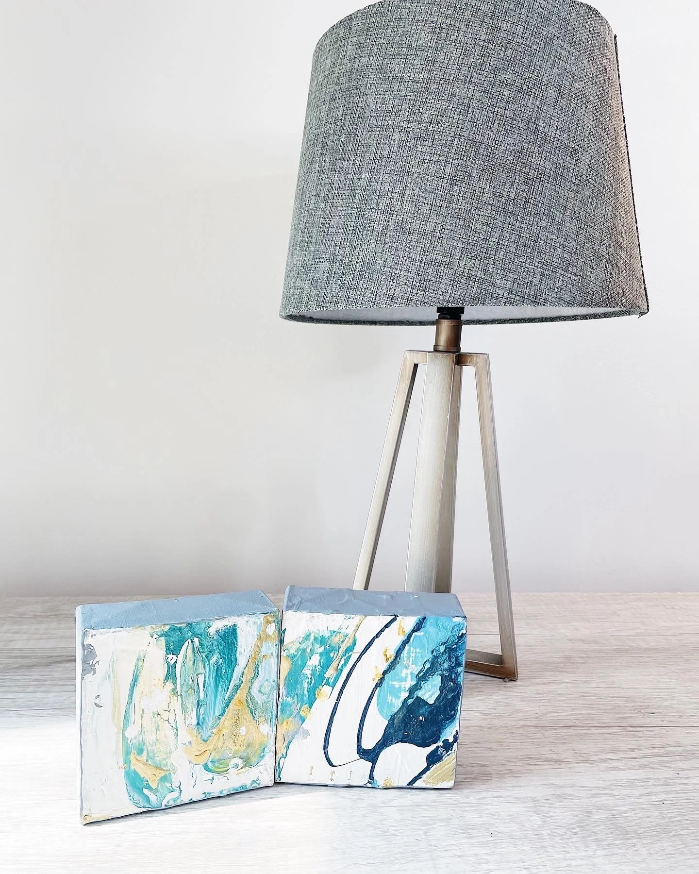 (4x4s"); sold, custom abstract paintings