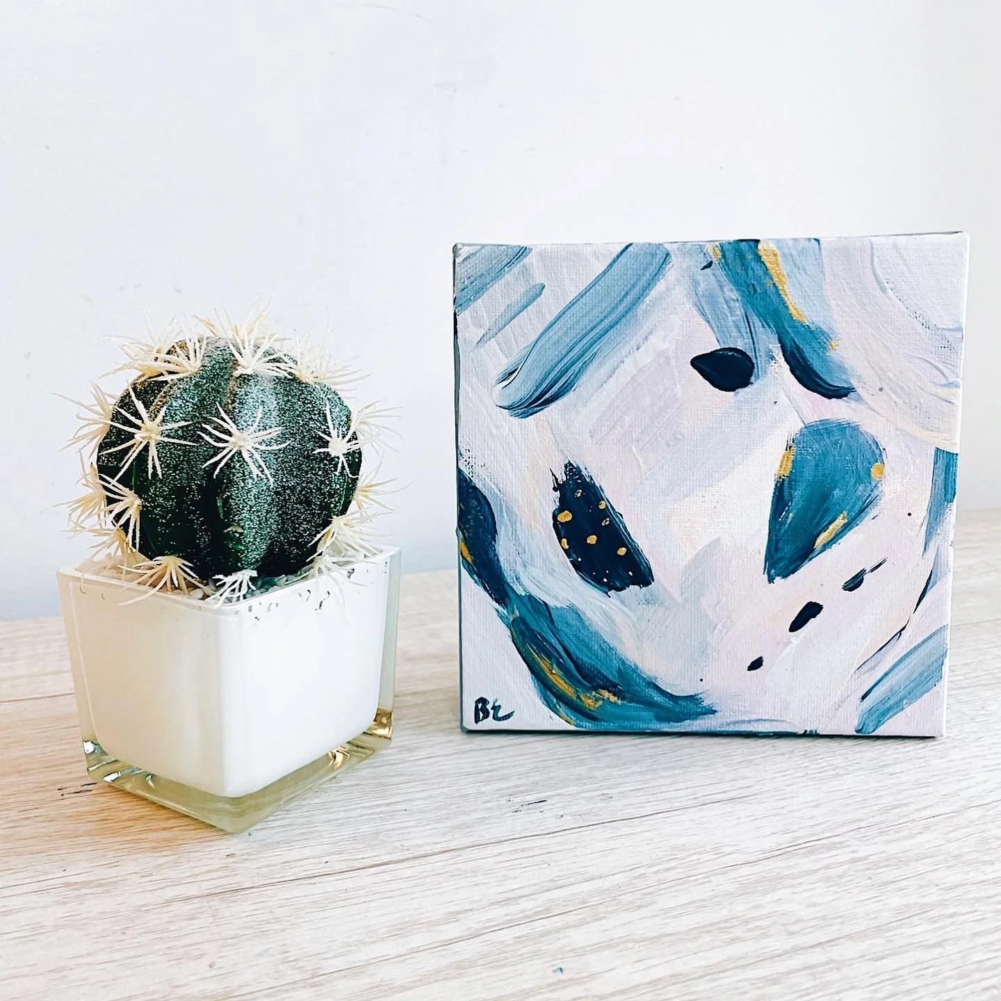 (6x6"); sold, custom abstract painting