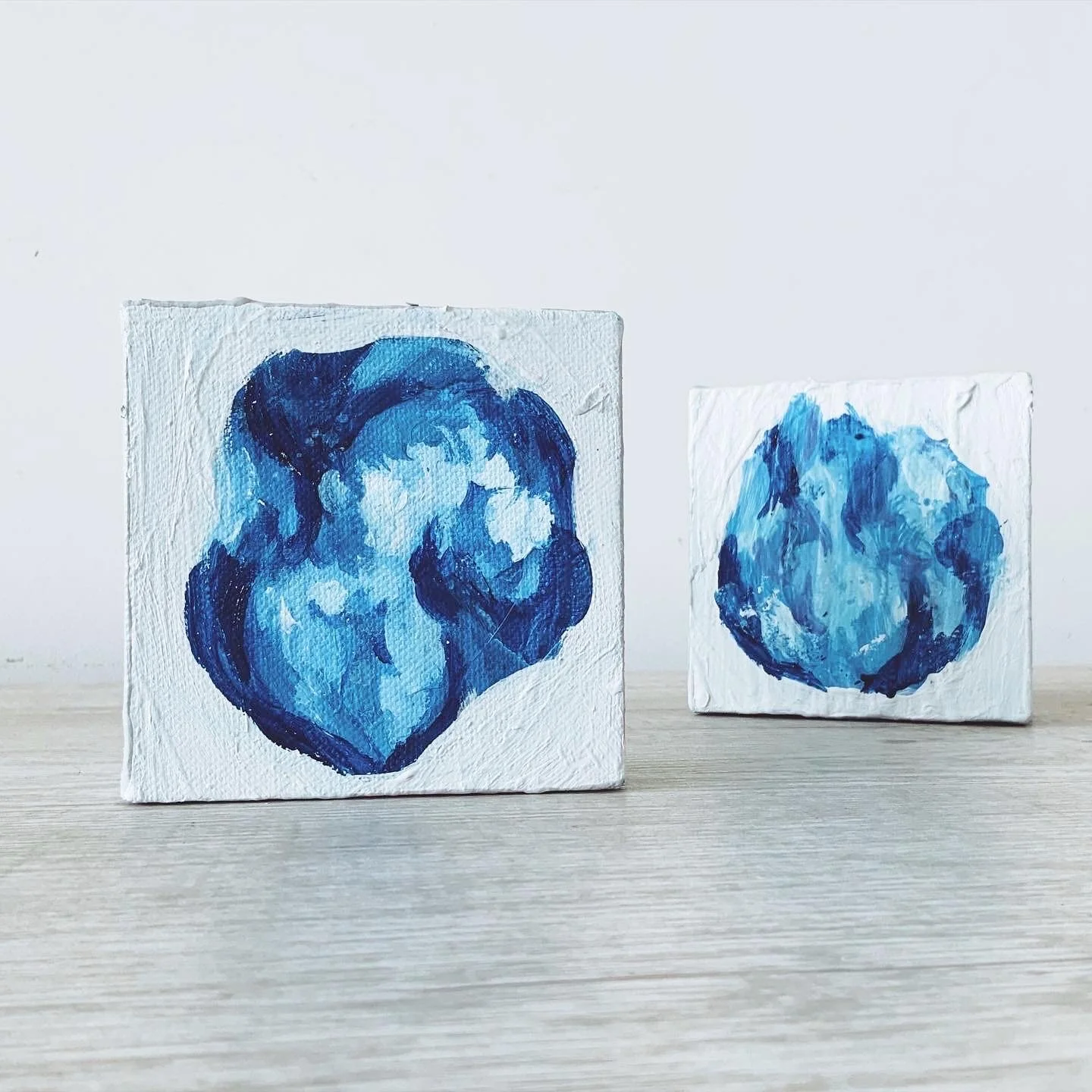 (4x4s"); sold, custom abstract paintings