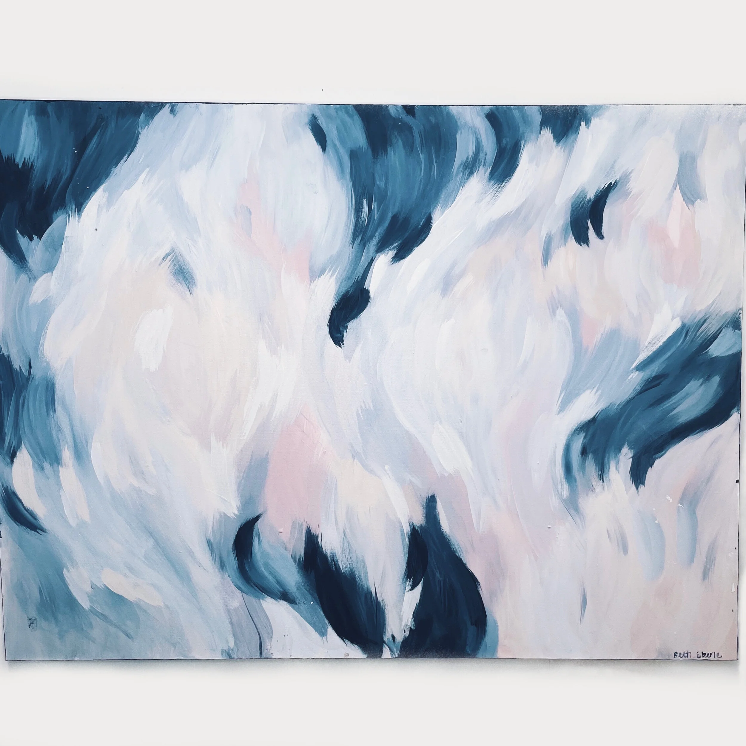 "CORAZÓN" (30x40”); sold, custom abstract painting