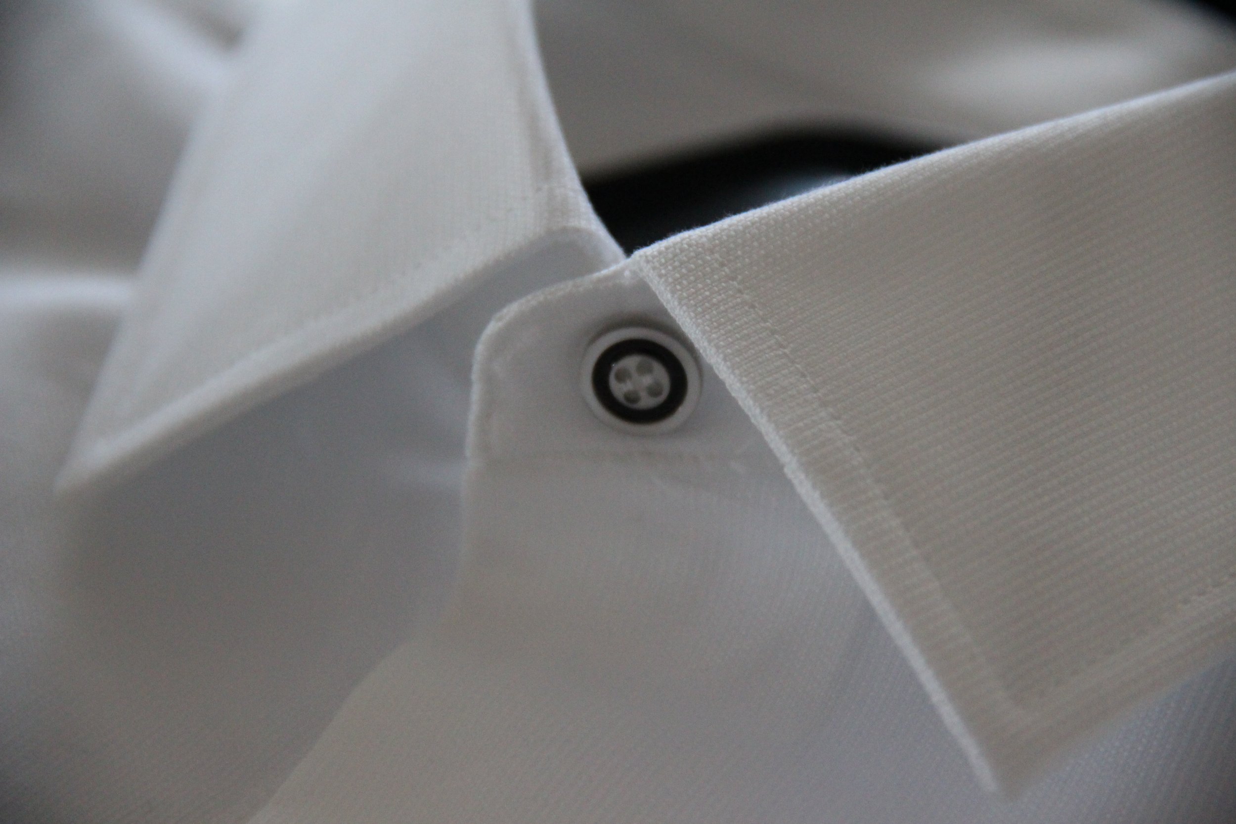 Custom button on white shirt