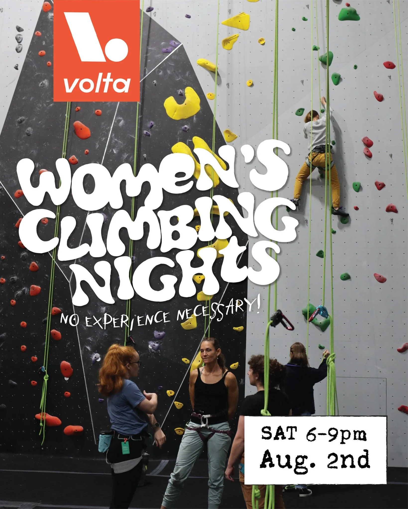 🌜Women&rsquo;s Climbing Night🌛

This night is for first-time
climbers and regulars alike :)

🗓️ Aug 2nd ▪️ 6-9 pm
$15 ▪️ climbing + rentals
Free for members

Come climb!! Come laugh!! Try hard!! Have fun!!

🚨Reminder, we close to the general publ