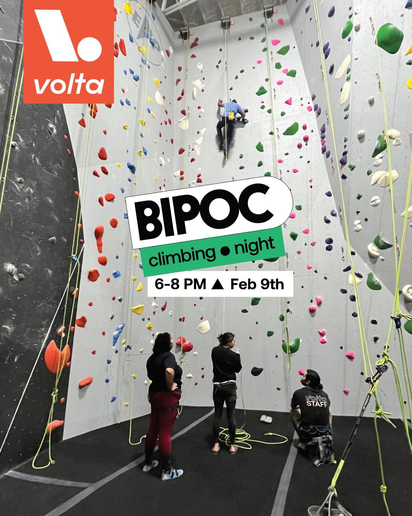 BIPOC Climbing Night is coming up on Monday, February 9th from 6-8pm! 

📢A message from one of our facilitators 📢
Hi everyone, I&rsquo;d like to reframe this BIPOC meetup as a space for community care, where we can gather, climb, and support each o