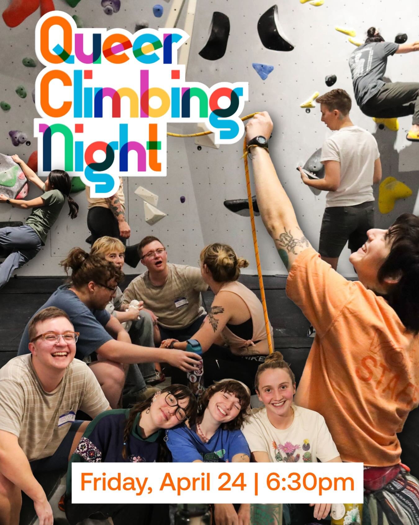 This Friday!!! Come climb, move your body, and meet some cool people at April&rsquo;s Queer Climbing Night 💫

🗓️Friday, April 24th
🕦6:30-9pm

🌜a climbing meetup for LGBTQIA+ folks in Downeast Maine🌛

$15 to climb (with rentals) | free for member
