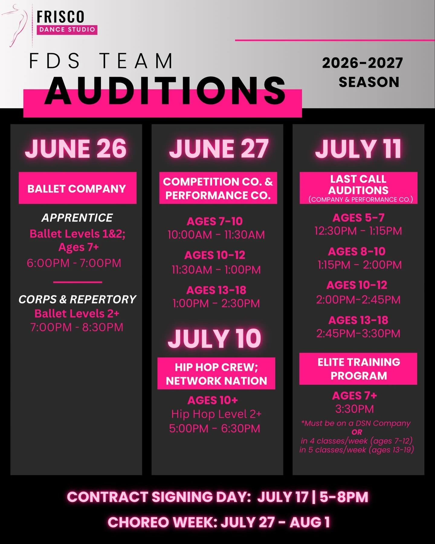 🚨 TEAM AUDITIONS 🚨 

We&rsquo;re turning up the heat this summer and we&rsquo;re looking for dancers ready to train, grow, and SHINE. 🌟 🔥 

Whether you&rsquo;re looking for competitive training, performance opportunities, or a team experience tha