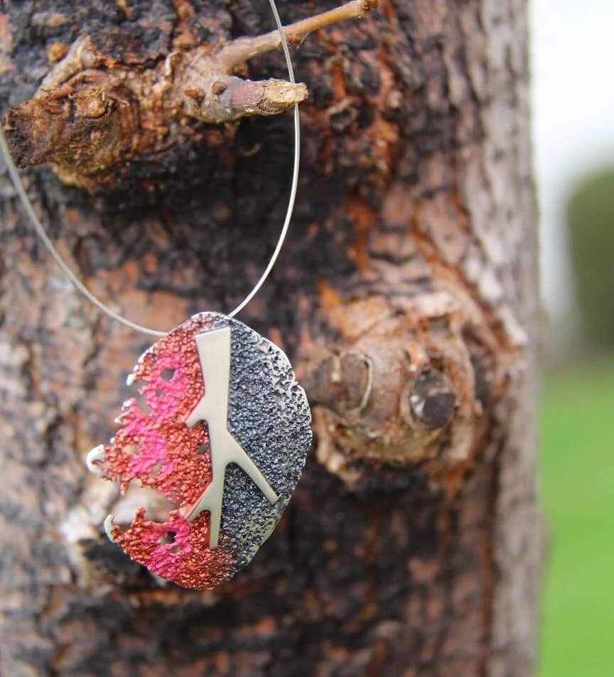 Not all the leaves are falling yet...Come check out Orfega's Fall &amp; Winter collections tomorrow, Saturday, November 9th at the Tiffin Extravaganza!  Special pricing tomorrow only!  #subicres #orfega #orfegacompostela #silver #simeltech #nature #d