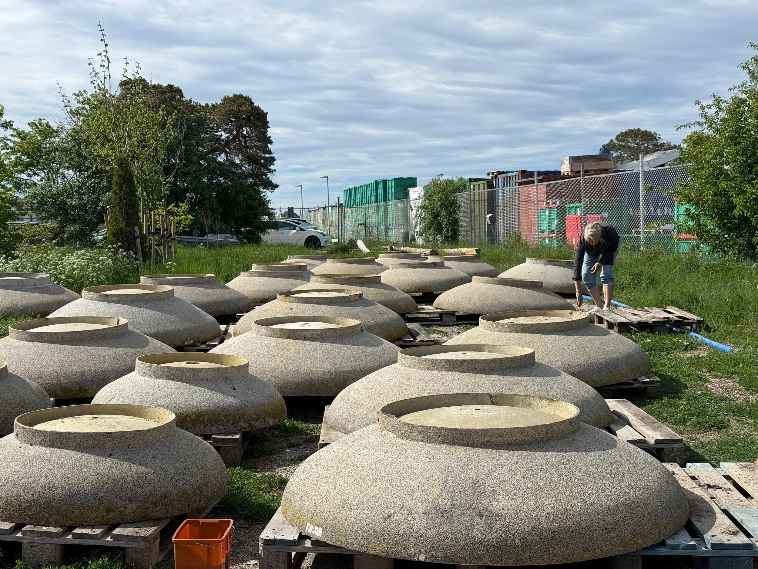 Old planters ready to repair, clean and paint