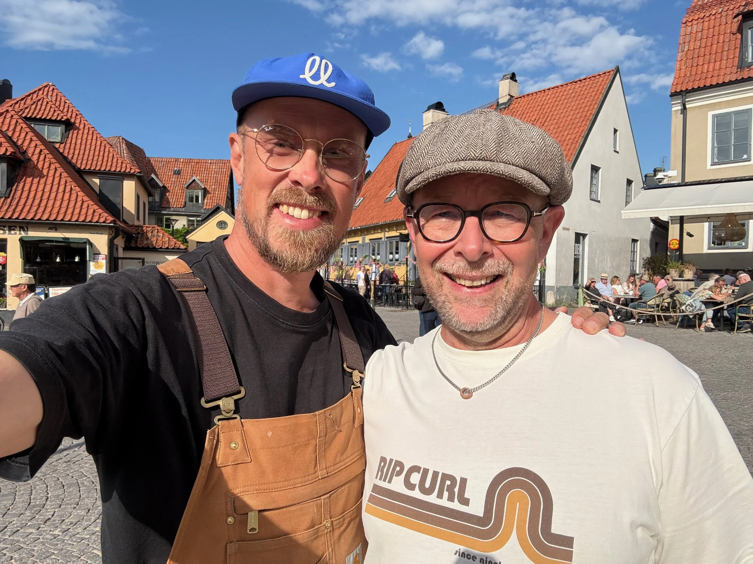 Happy designer and carpenter