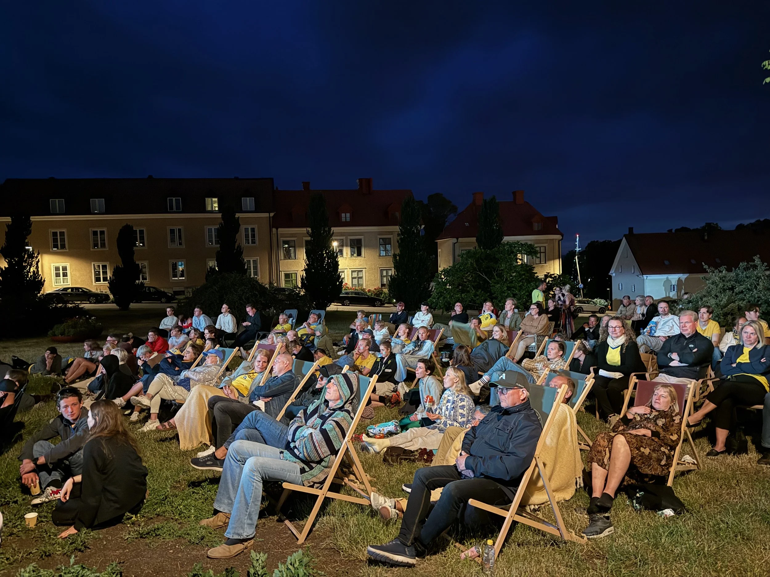The beach chairs at the South square park became very popular during world cup game nights