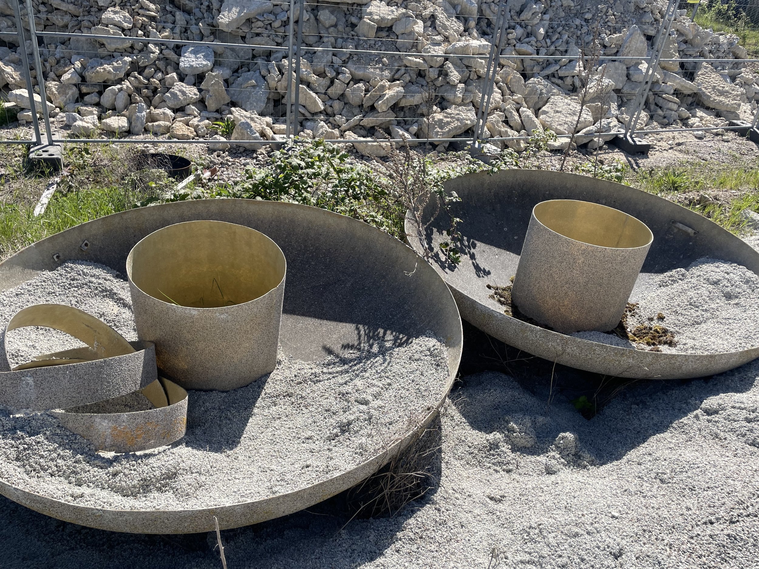 Old planters found behind the municipality's green house. Possible to reuse?