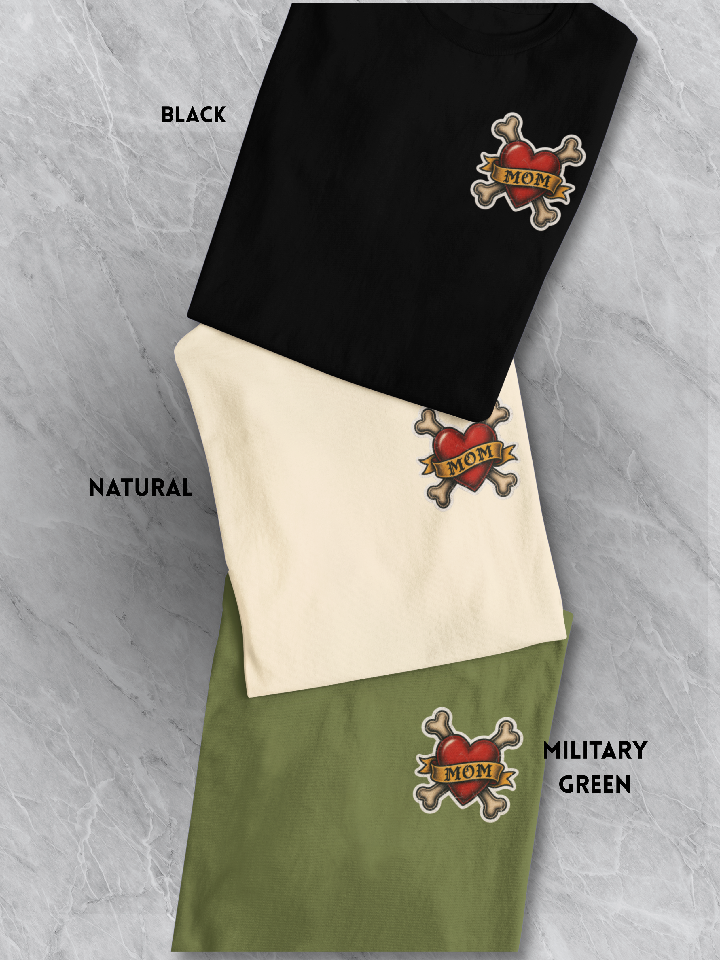 tattooed-frenchie-black-natural-military-green-tshirts-flatlay-mockup.png