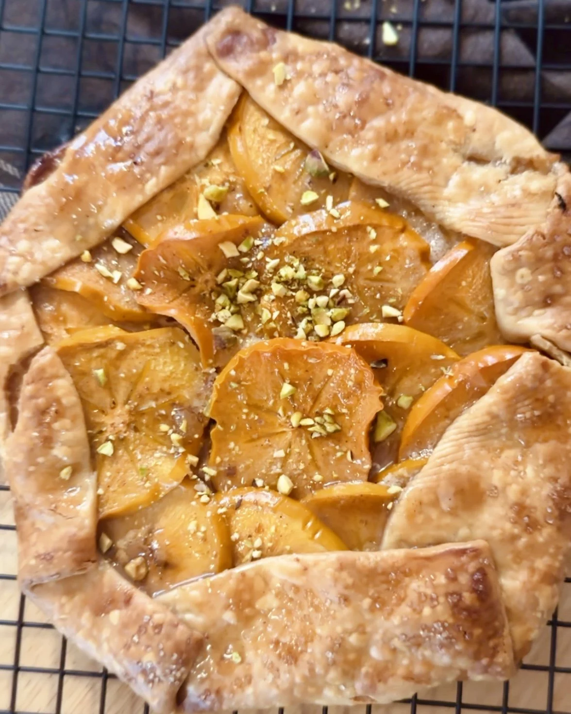 Persimmon, Fig Honey and Mascarpone Galette