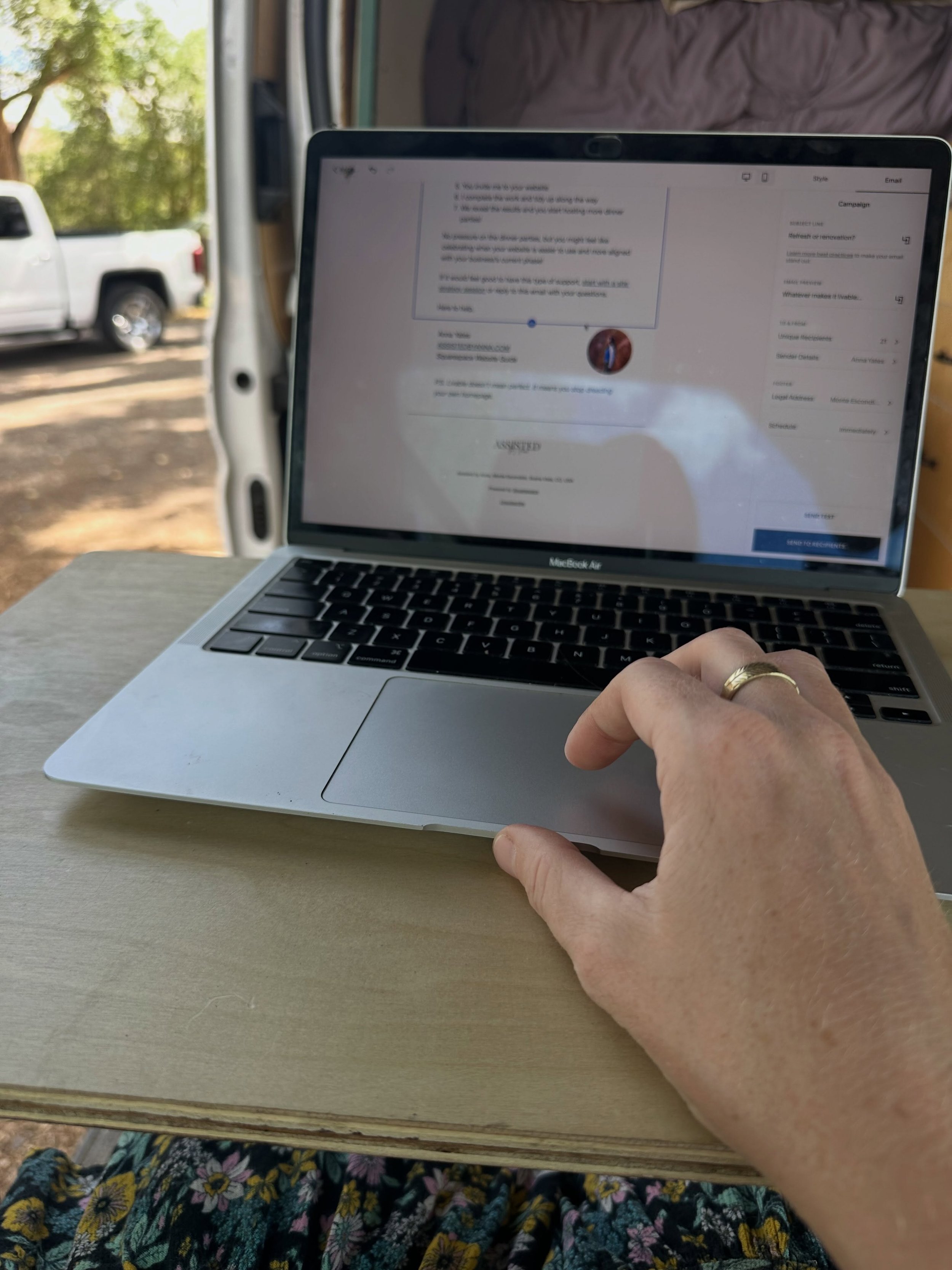 I recently spent a few weeks parked in my bestie / soul sister / god-baby mama&rsquo;s rural driveway. Tucked between their bedroom and the horse pen, website work went on as usual (plus a few extra snack breaks). Oh, and there was a building contrac