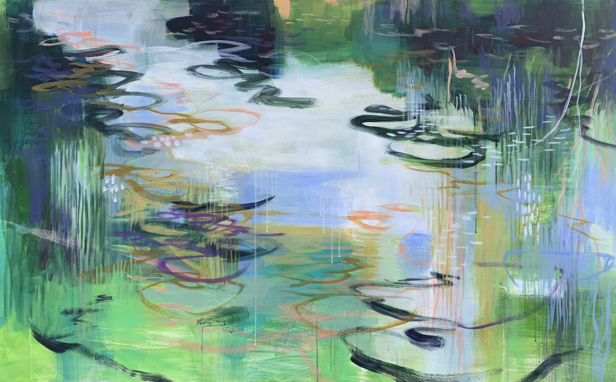 Reflections I
 48 × 30 in 
 Placed in a private collection 