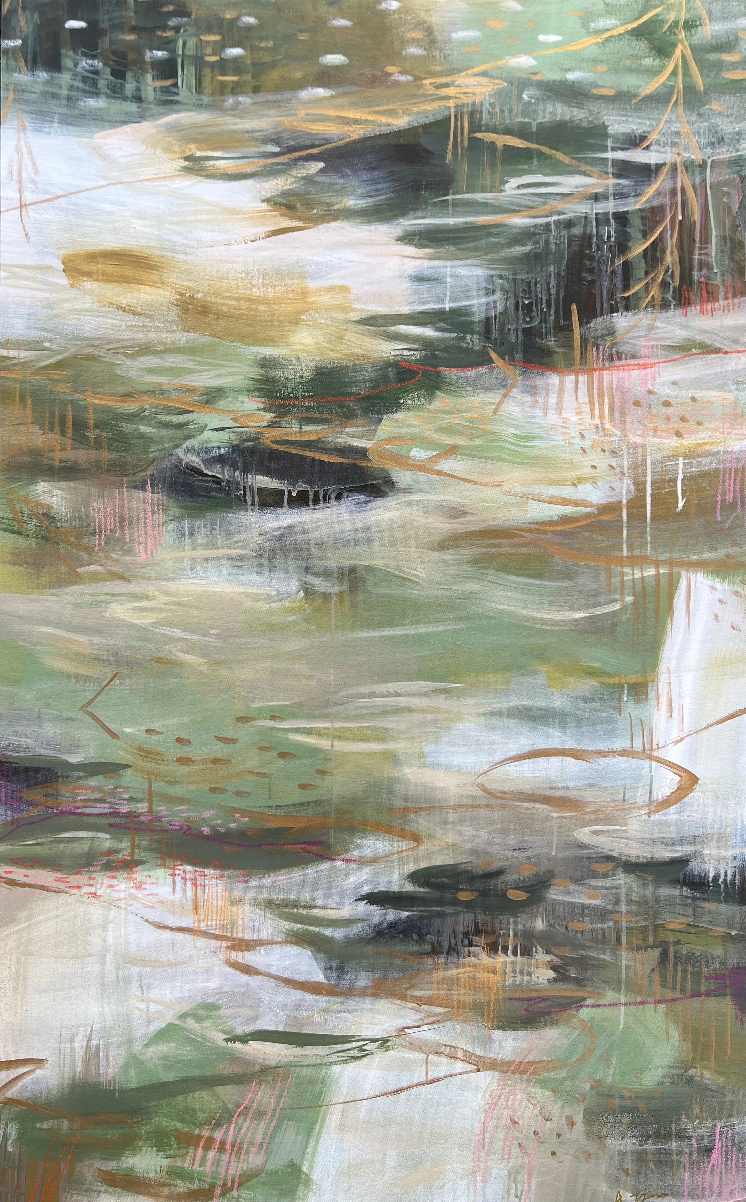 Beyond Reflections VI 30"x48" Acrylic and Oil Pastel on Canvas