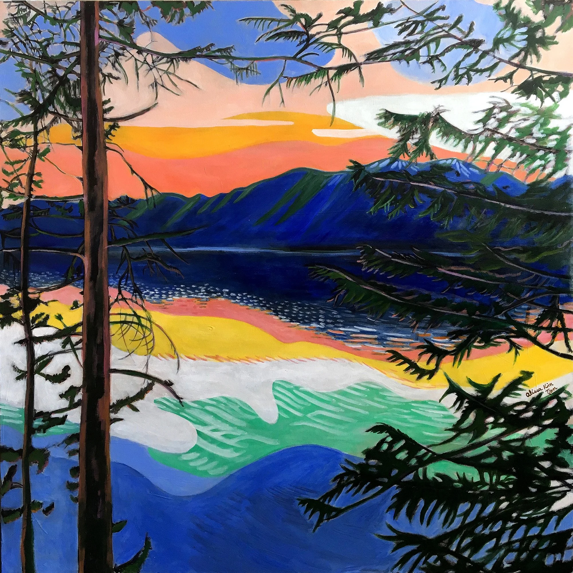 A Youthful Dusk
 36 × 36 in 
 Placed in a private collection 