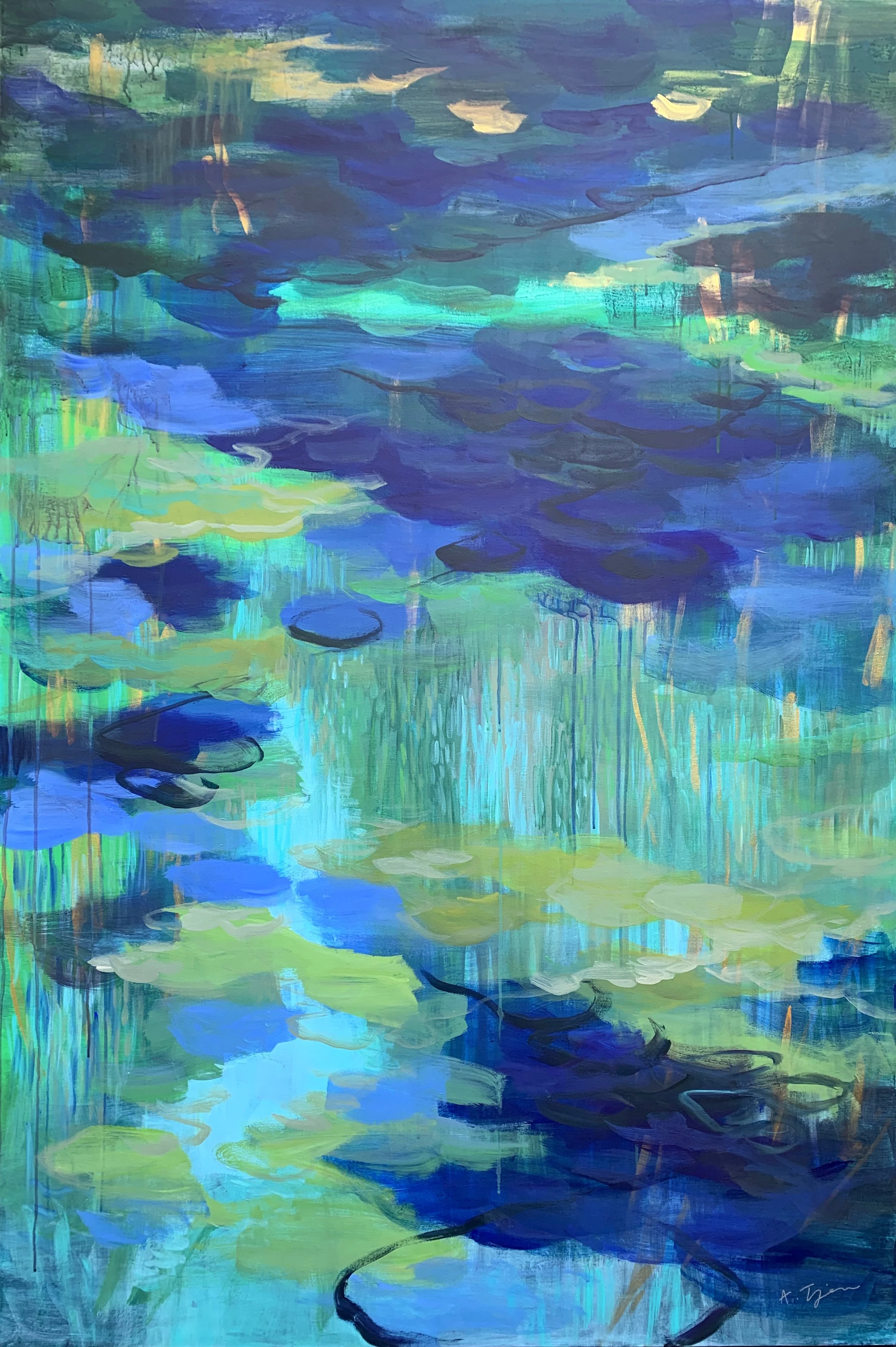 Reflections IX
 40 × 60 in 
 Placed in a private collection 