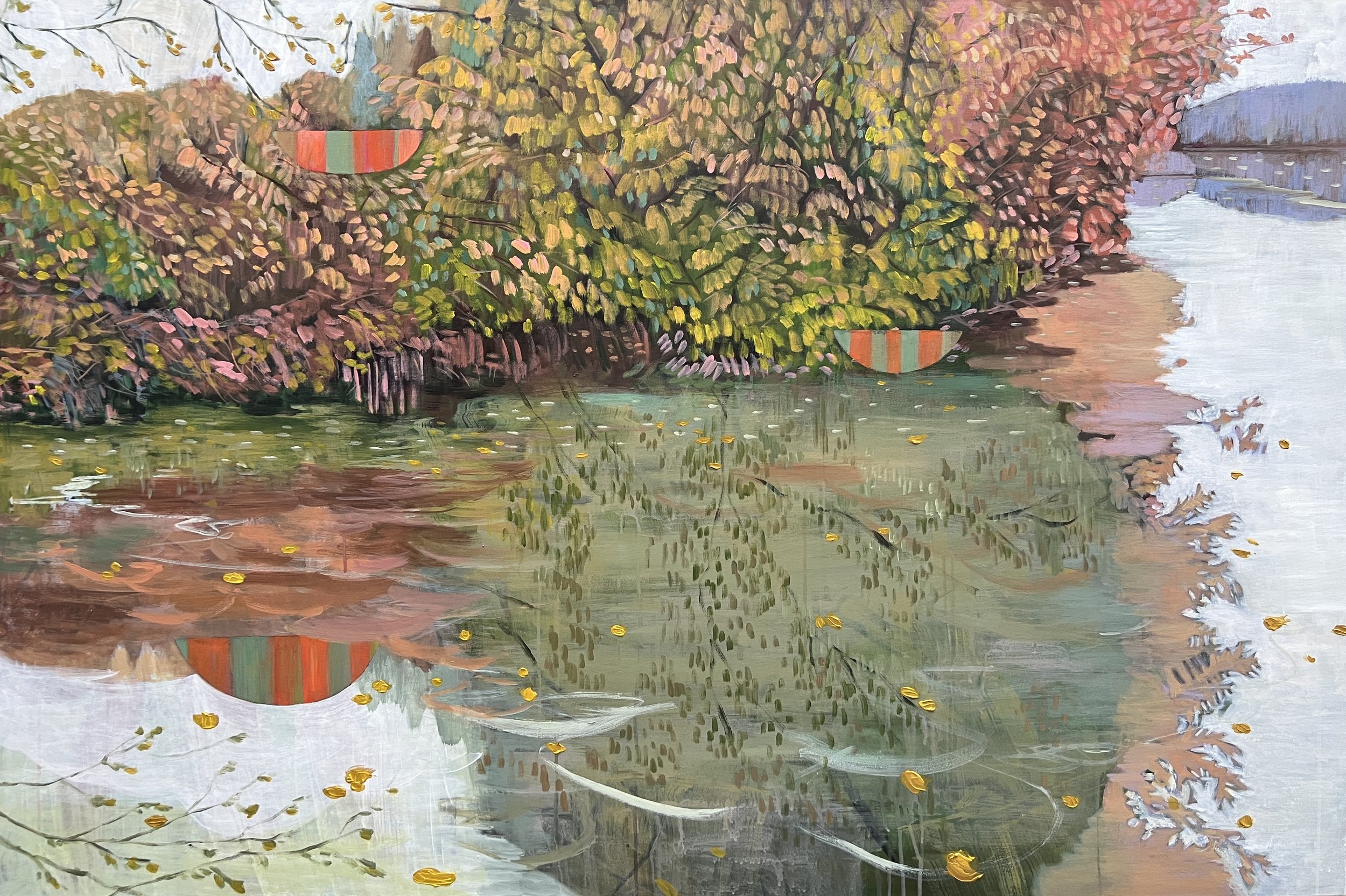 Autumn Lake, 60"x40", Acrylic on Canvas