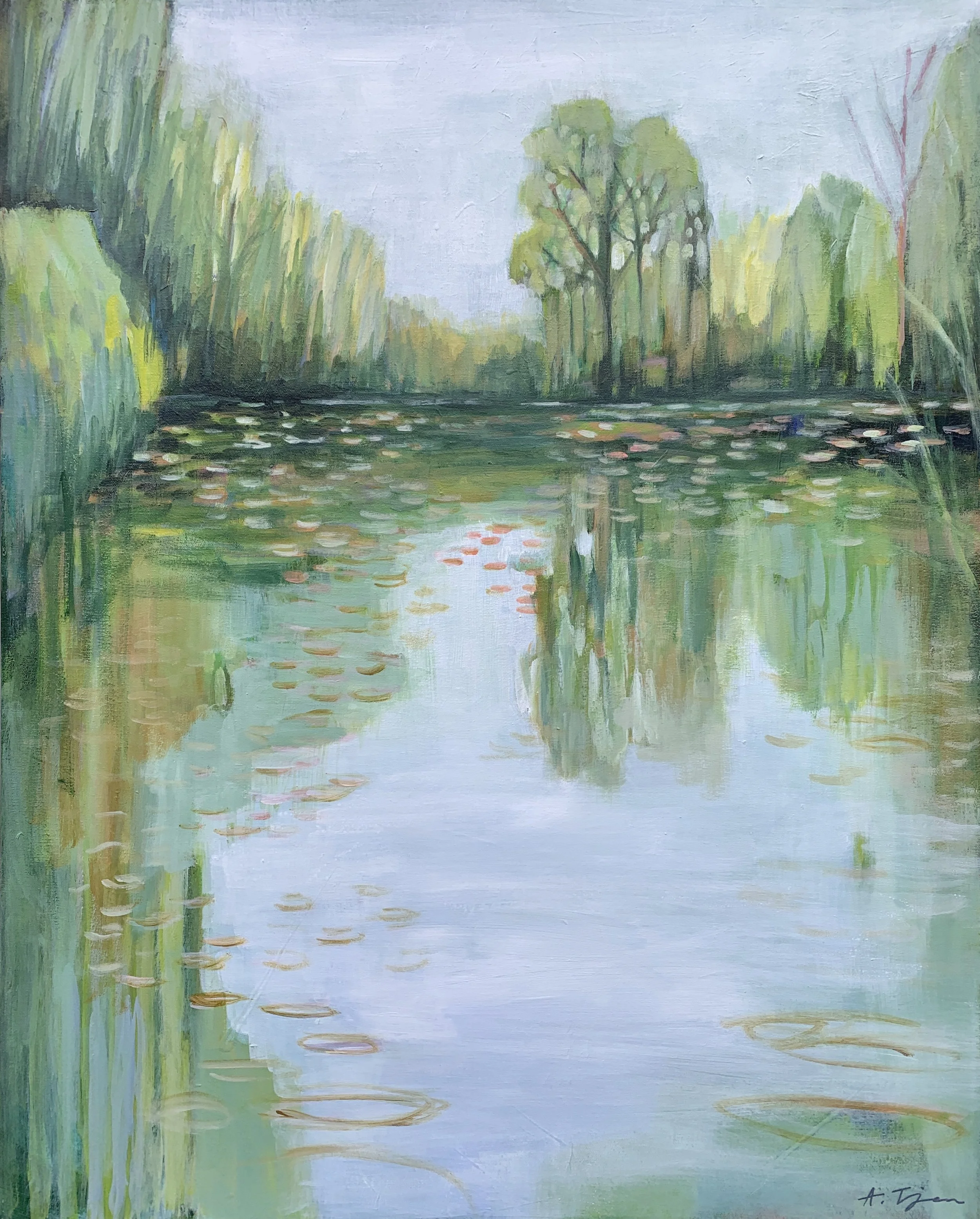 Waterlily Pond III
 24 × 30 in 
 Placed in a private collection 