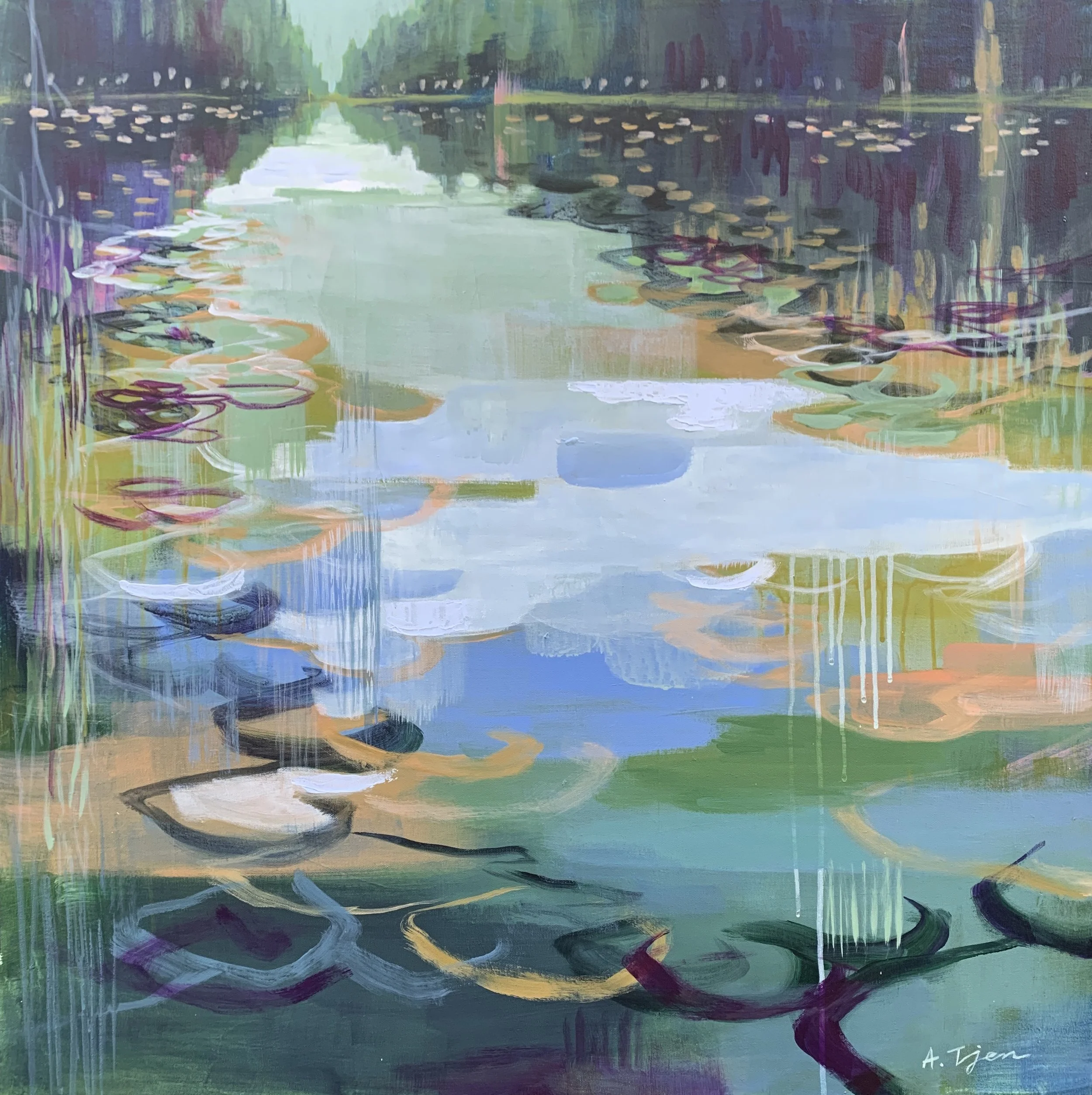 Reflections III
 30 × 30 in 
 Placed in a private collection 