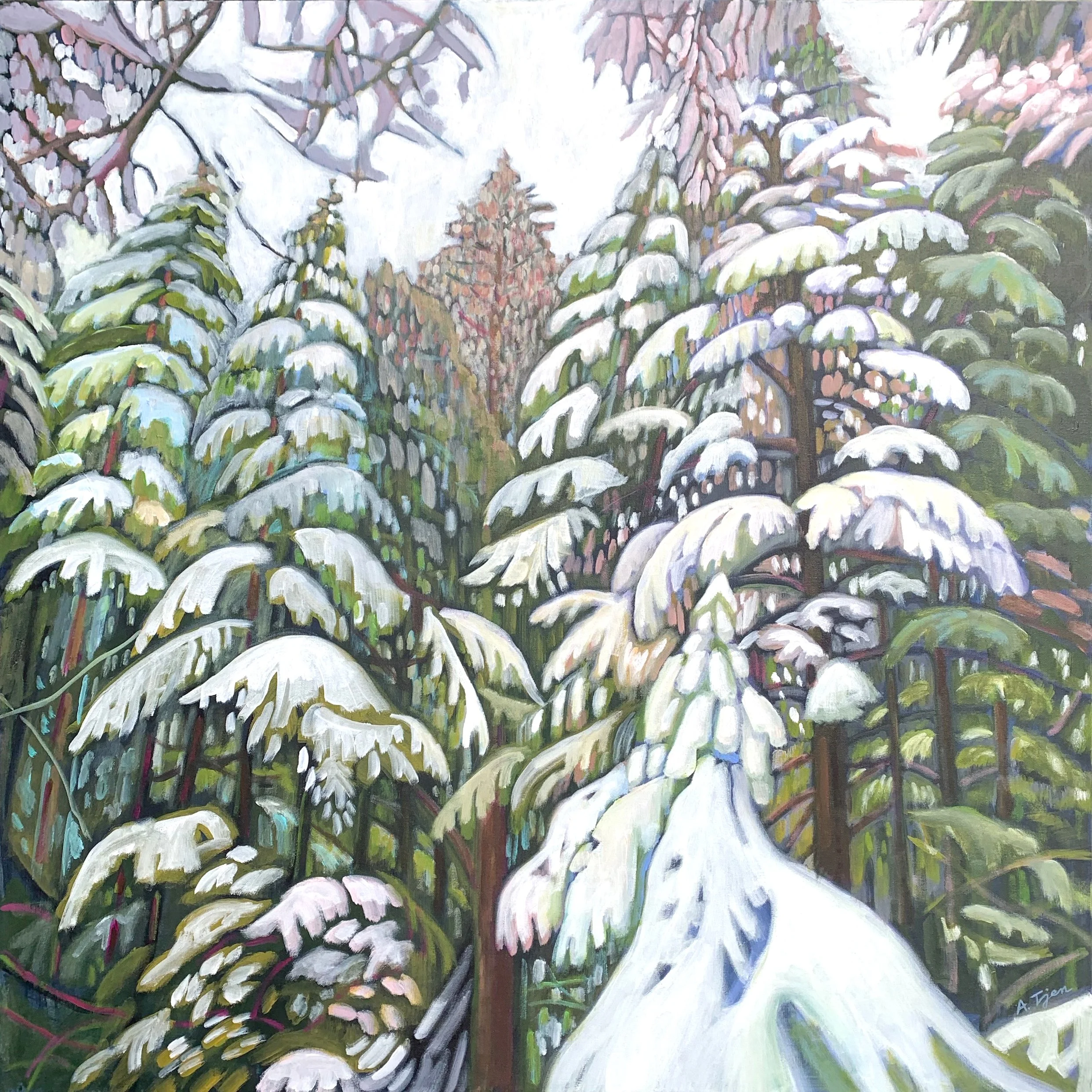 Winter Bride
 40 × 40 in 
 Placed in a private collection 