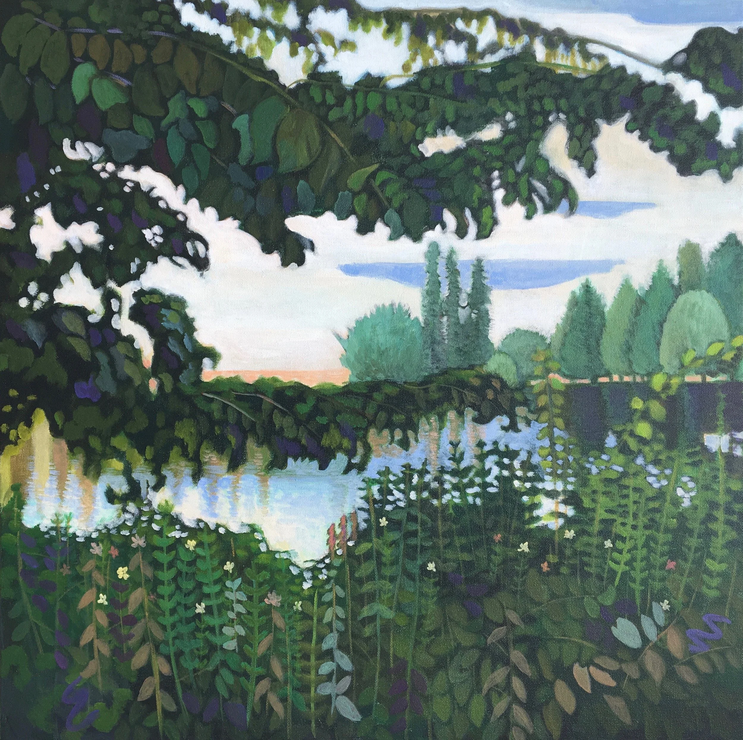 Como Lake
 24 × 24 in 
 Placed in a private collection 