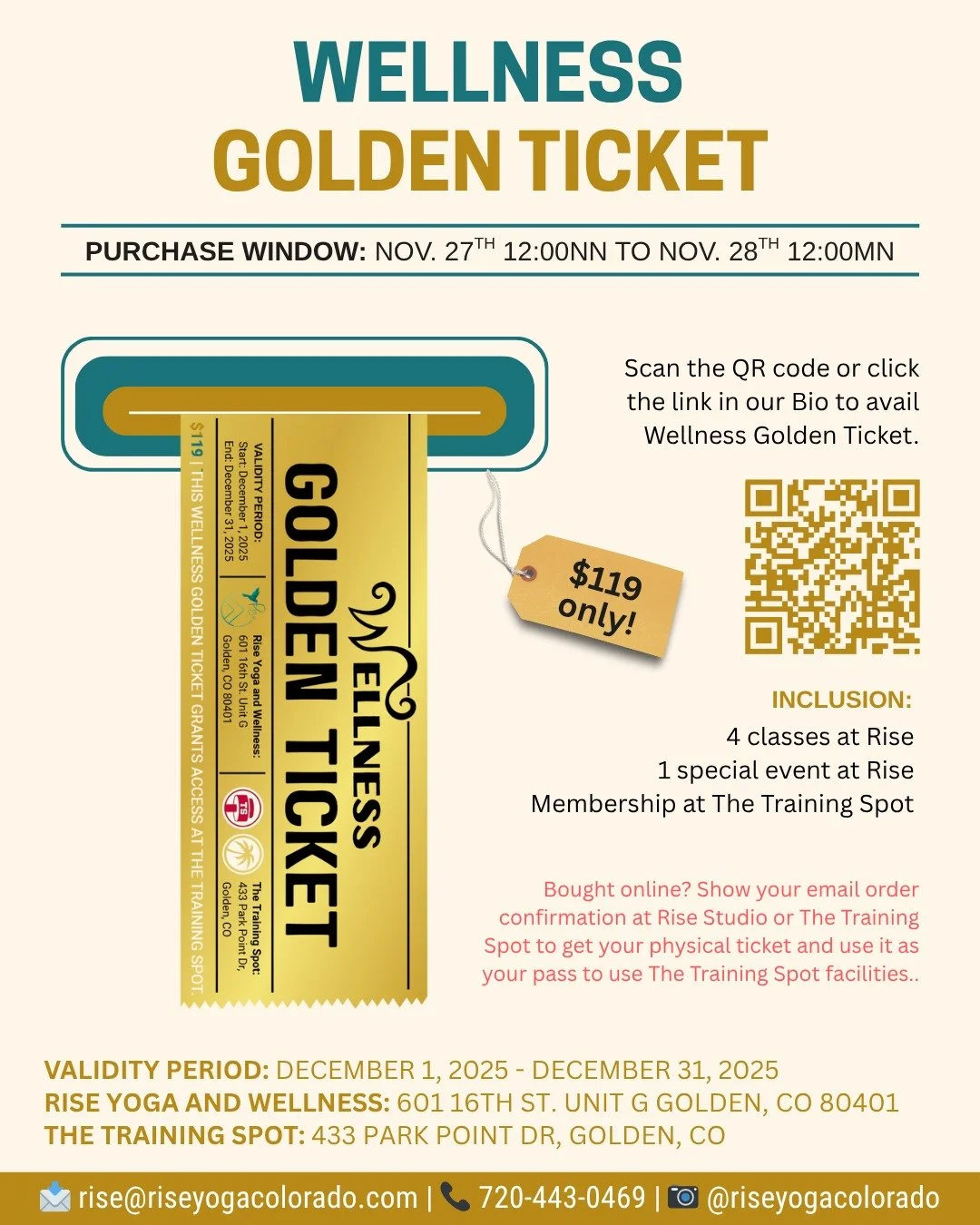 Black Friday Specials at Rise starts now, and so are our most exciting wellness specials of the year! 🔥

We have prepared these offerings with your growth, balance, and joy in mind. Whether you&rsquo;re returning to your mat or beginning a new chapt