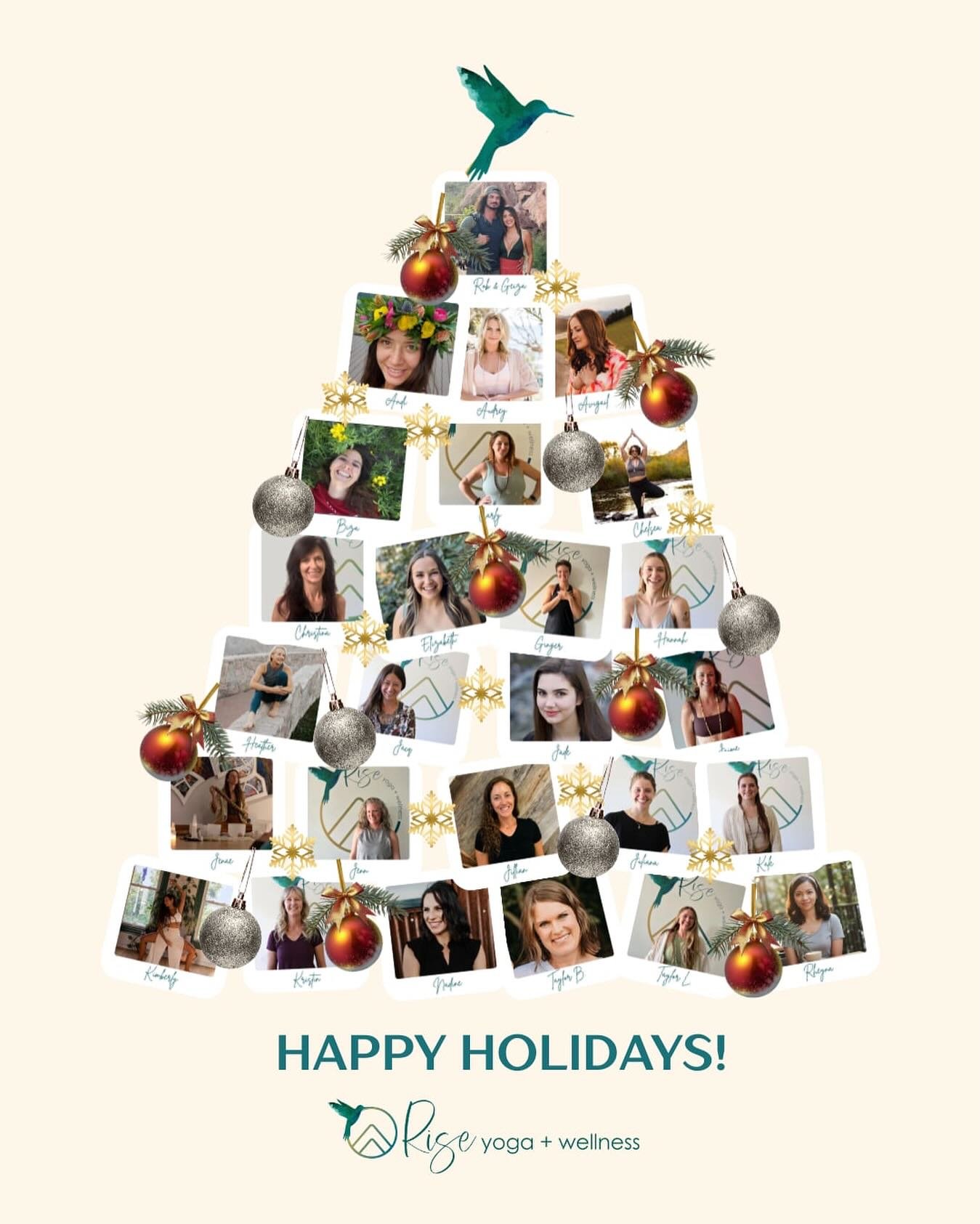 Wishing you a season filled with ease, connection, and moments to truly rest.

May your holidays be nourishing, your heart feel full, and your body supported.

✨ From all of us at Rise Yoga ✨