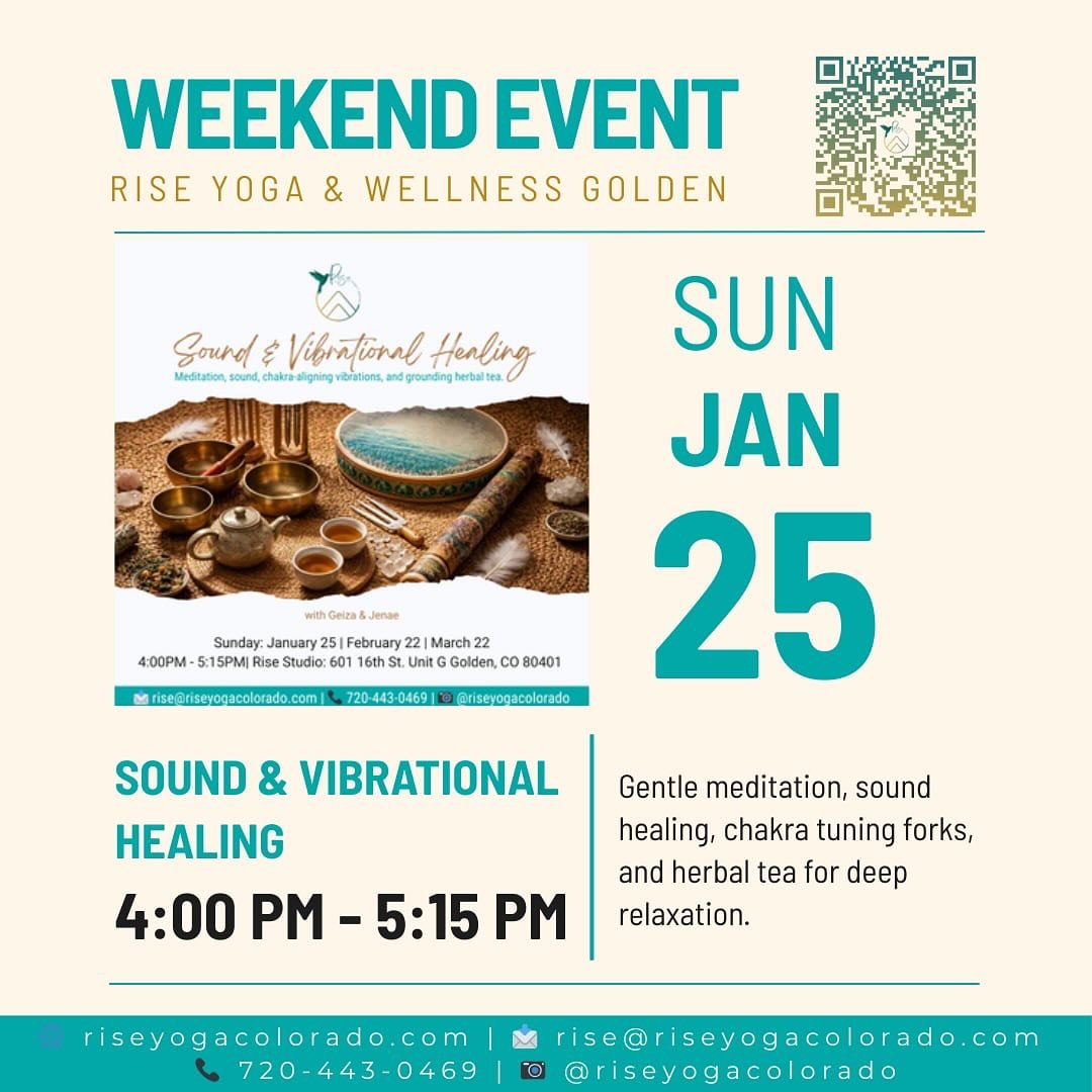 See Rise special this Sunday! ➡

 💫 Sound &amp; Vibrational Healing
🗓️ Sunday, January 25th
🕓 4:00PM-5:15PM
📍Rise Yoga &amp; Wellness Studio

We&rsquo;d love for you to join us!

🔗 Click link in bio to join wellness, connection, and community at