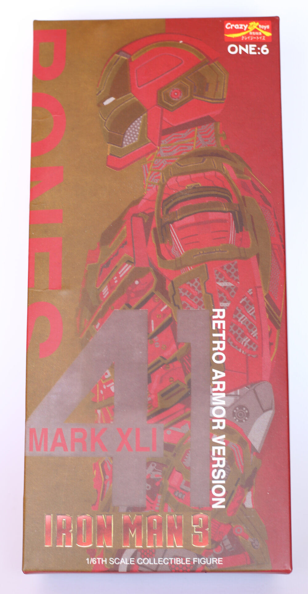 Crazy Toys Iron Man Bones Mark 41 Retro Version front of box