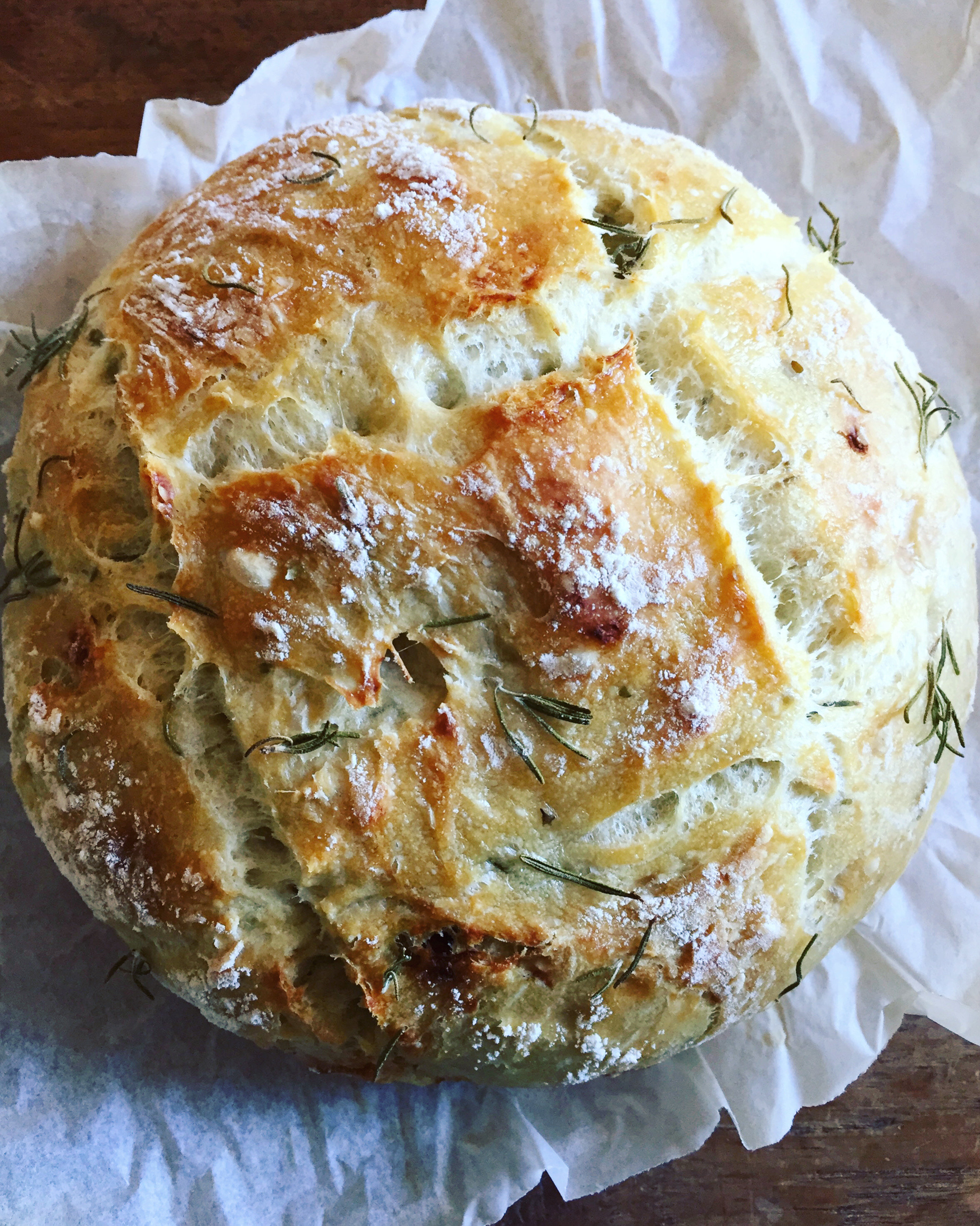 Rosemary And Roasted Garlic Artisan Bread Harvest And Nourish