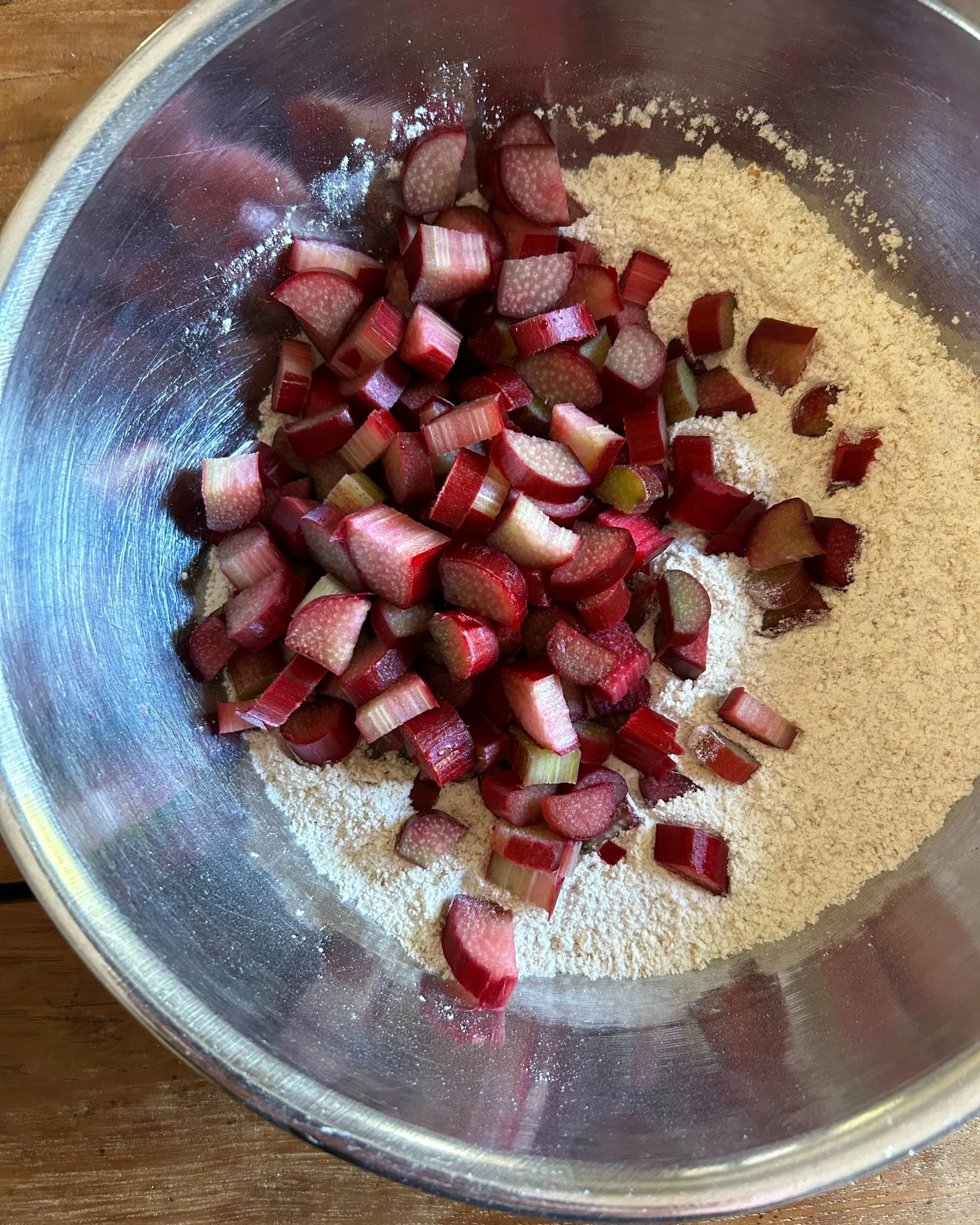 Coconut Rhubarb Breakfast Cake. | harvestandnourish.com