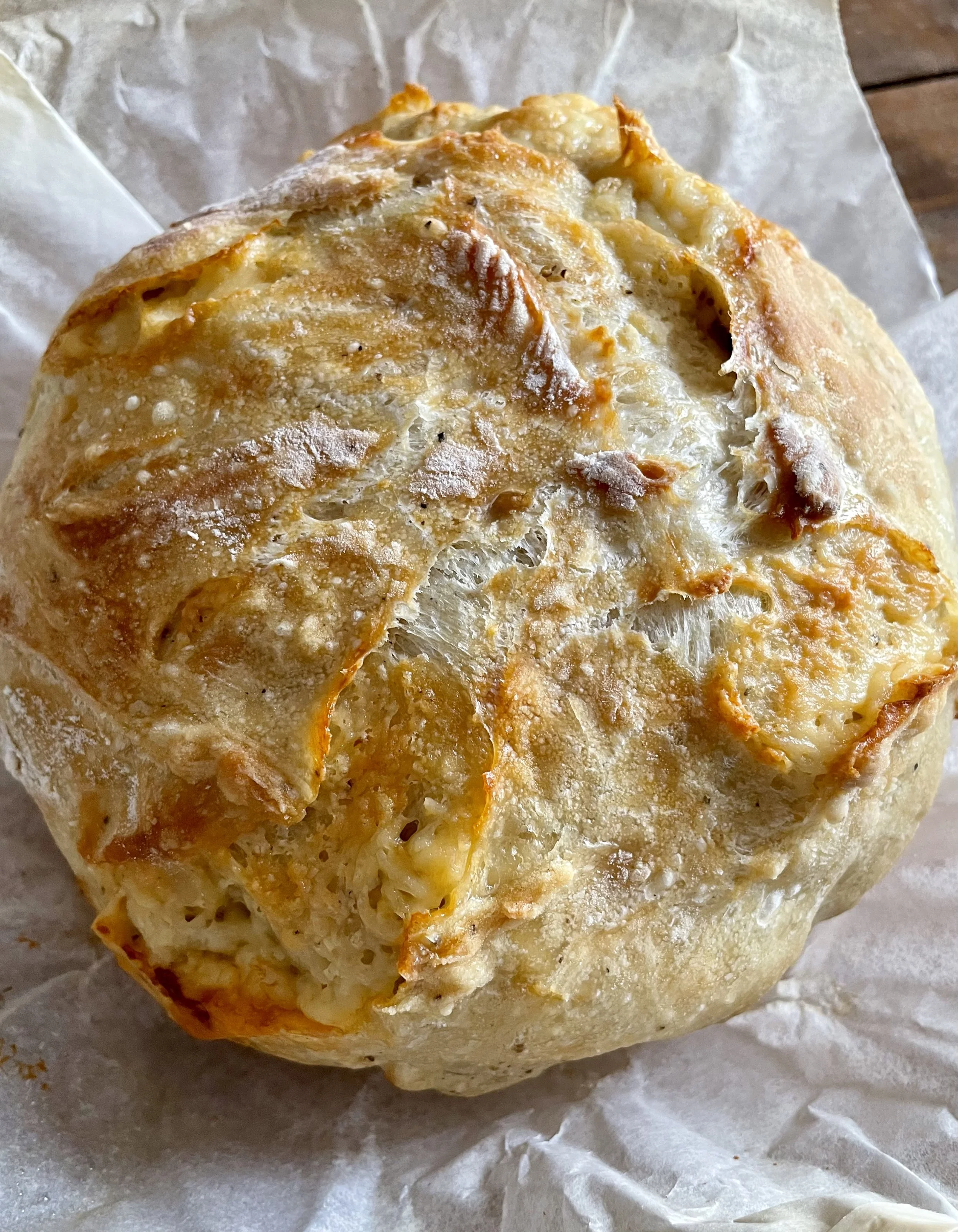 NoKnead Dill Gouda Artisan Bread. Harvest & Nourish