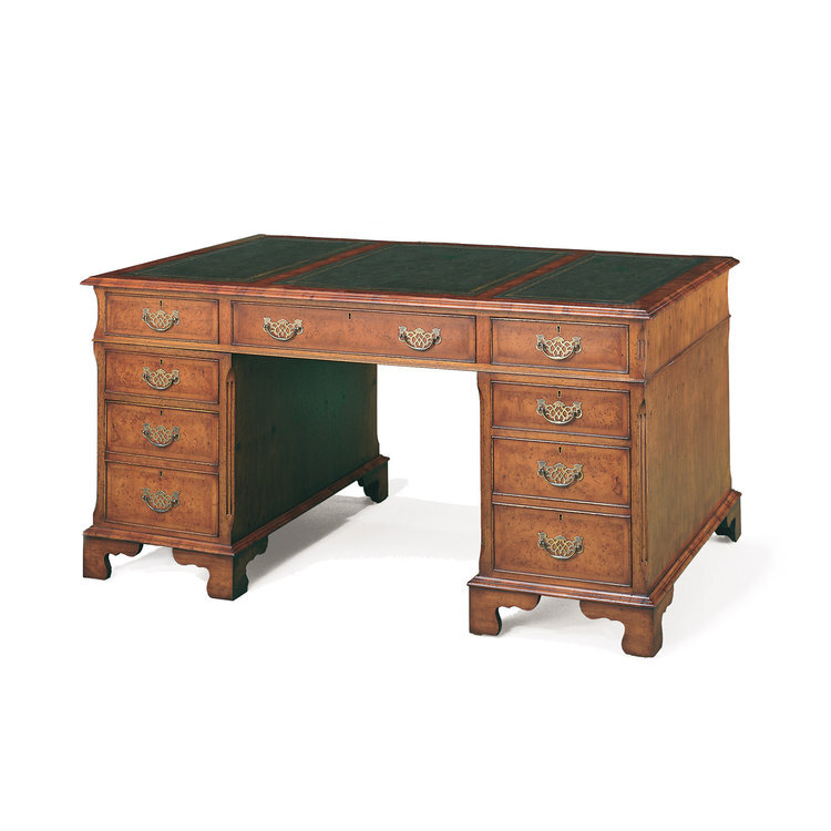 Brompton Canted Corner Desk with Leather Top