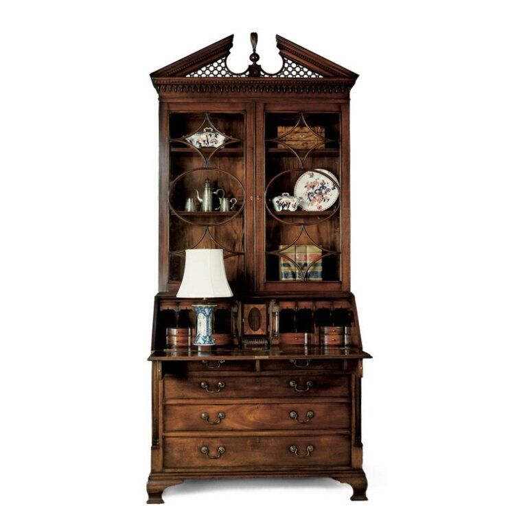 Bureau Bookcase with Architectural Pediment