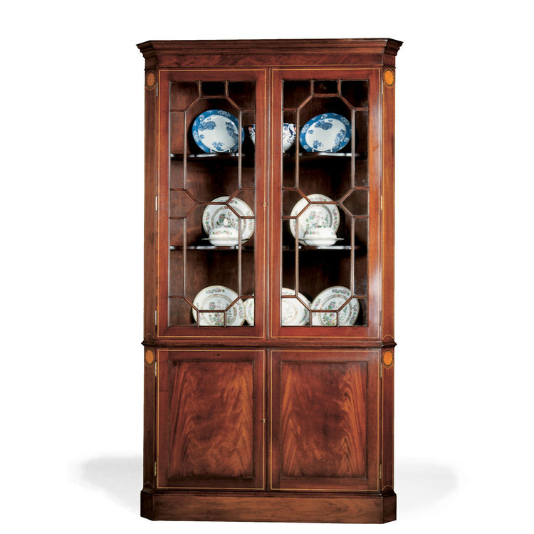 Sheraton Corner Cabinet with Boxwood Inlays