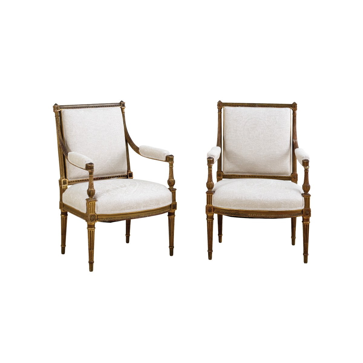 Square Back Gilt Armchairs