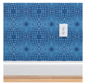 Liberated Pattern Original Wallpaper cyano print cyanotype Liberated Pattern Cyano art cut glass motif