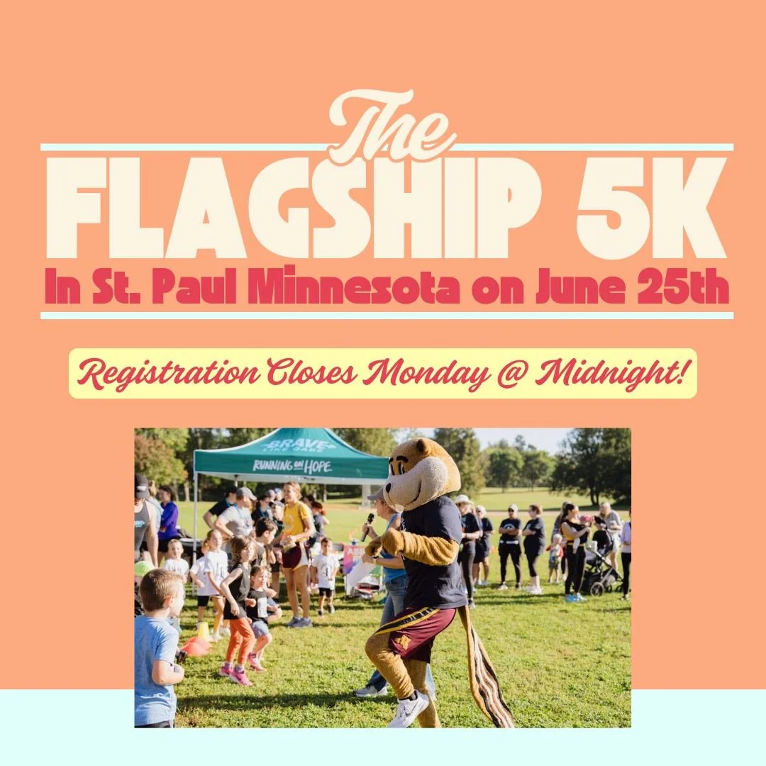 ⭐LAST CHANCE TO REGISTER! ⭐

So many ways to join us...we hope to see you!

🌈 Flagship 5K in St Paul, Thursday Evening June 25th!

⭐ Pop-Ups in Chicago, Cambridge, and Pasadena!

💙 Virtually through the end of June!

Your support means everything -