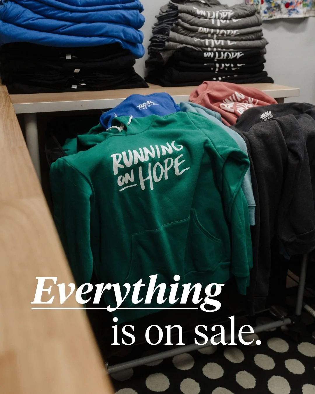 After taking a summer hiatus for inventory, we have officially reopened our online merchandise store and&hellip;

EVERYTHING IS ON SALE! 

From comfy sweatshirts to running gear, we have options for everyone. Plus, everything is on sale as we clear o