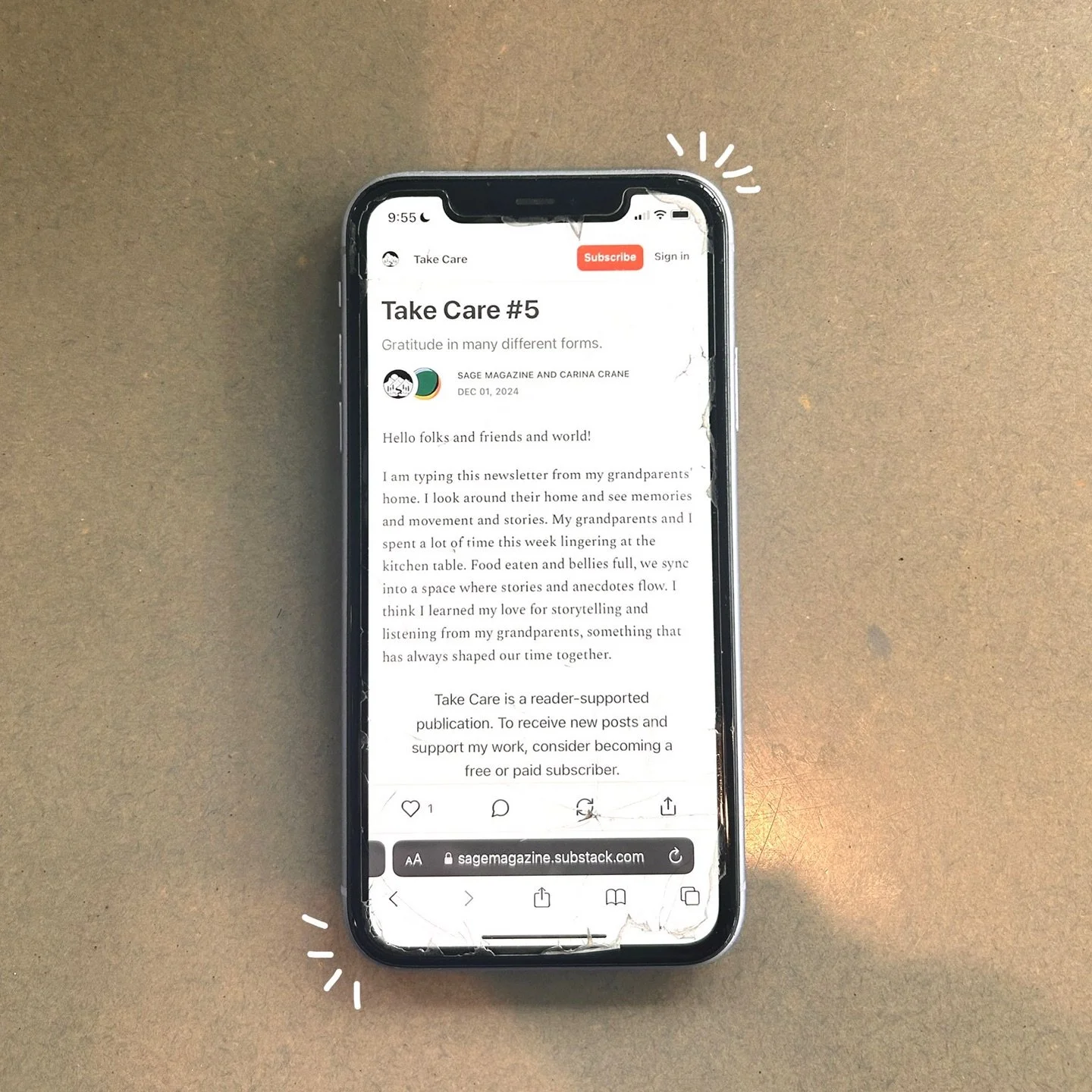 The 5th edition of our Substack &ldquo;Take Care&rdquo; landed in your inboxes yesterday afternoon!

With a graceful intertwining of words, Carina&rsquo;s words move through the roots of her love of storytelling, our time with @bedlamridge last week,